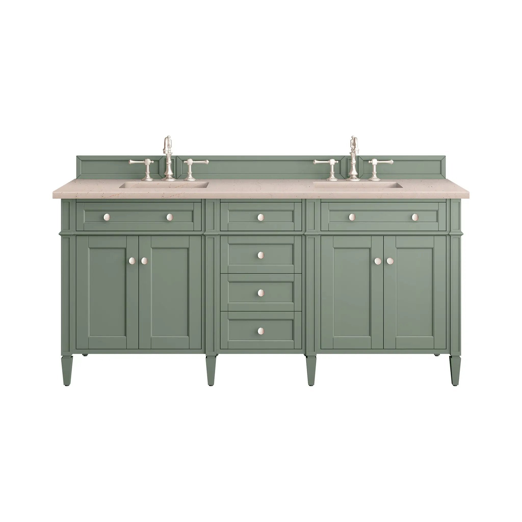 James Martin Brittany 72" Double Vanity Set - Smokey Celadon by James Martin Vanities