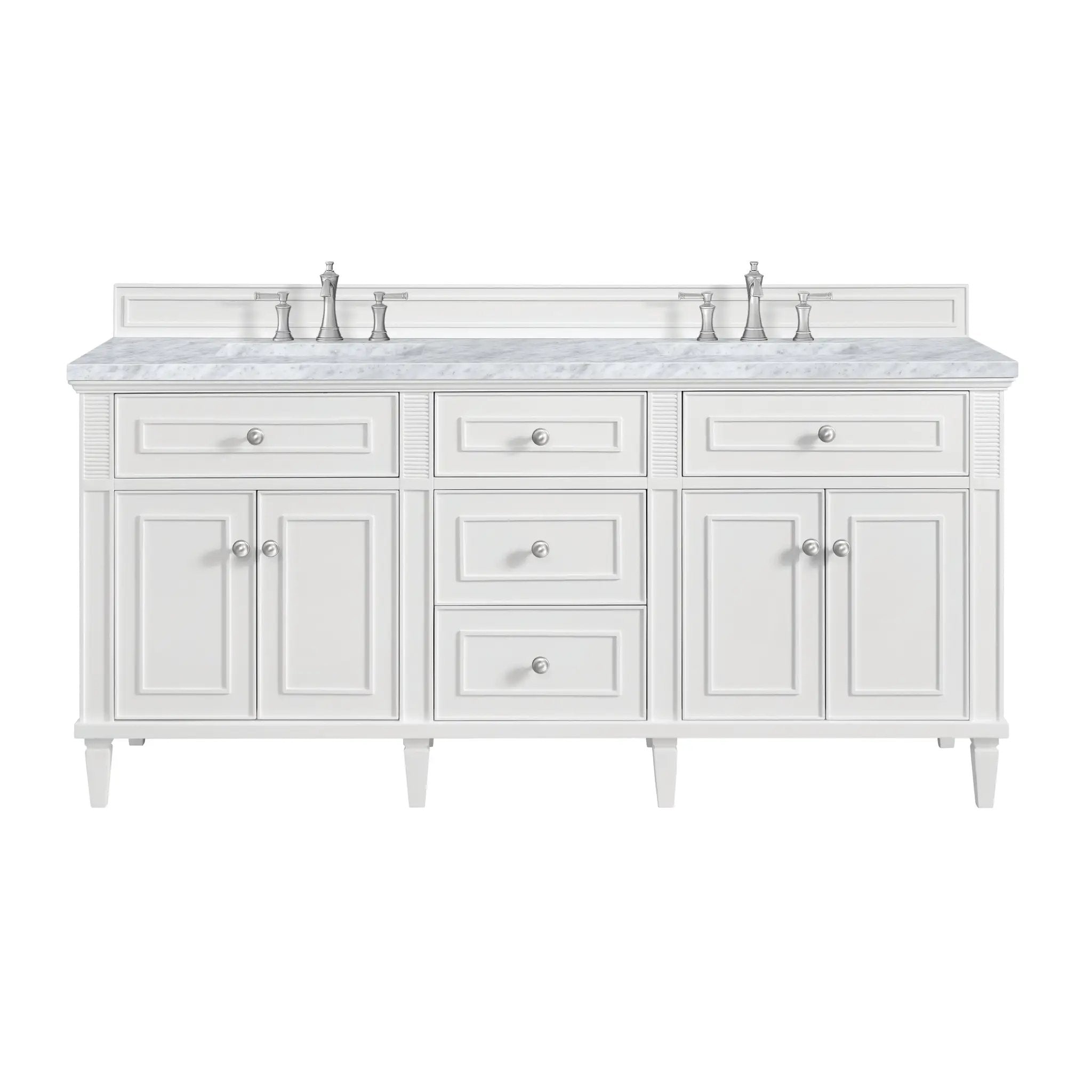 James Martin Lorelai 72" Double Vanity Set - Bright White by James Martin Vanities