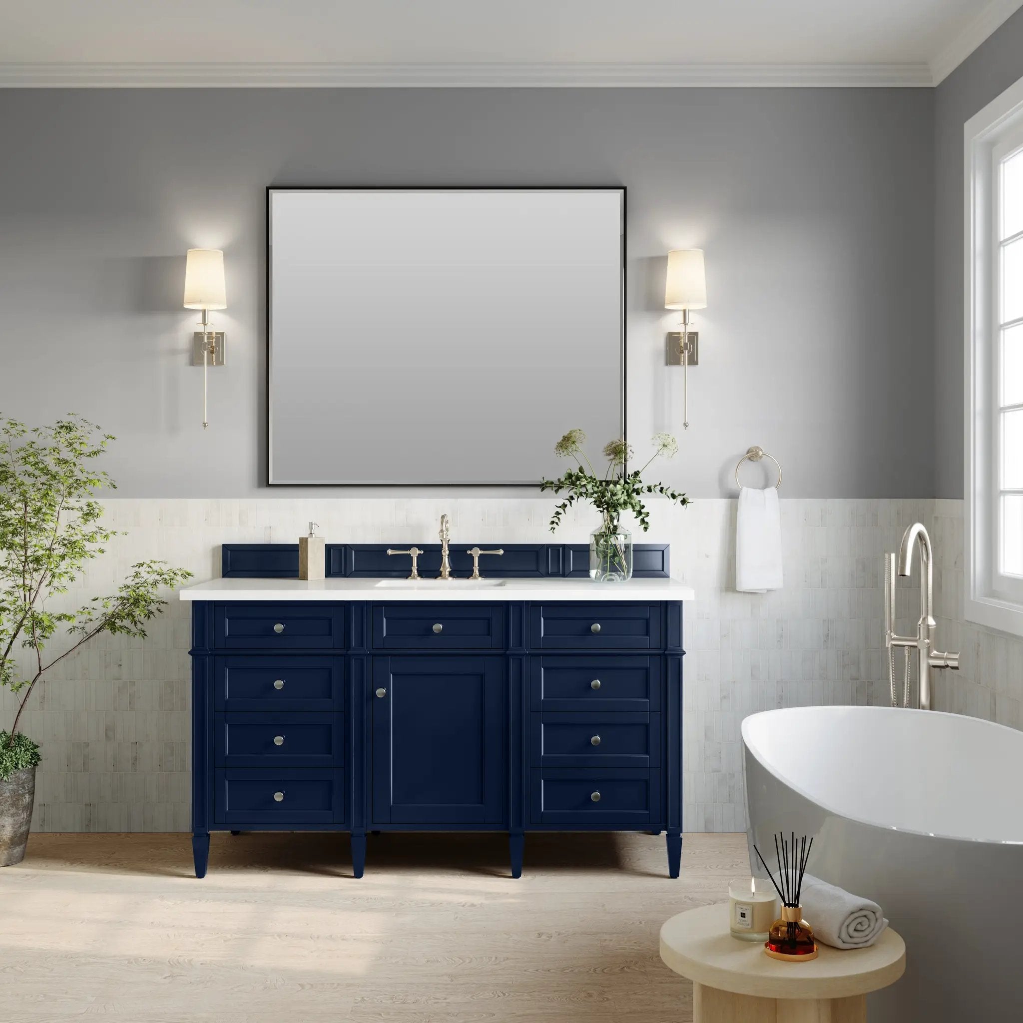 James Martin Brittany 60" Single Vanity Set - Victory Blue by James Martin Vanities