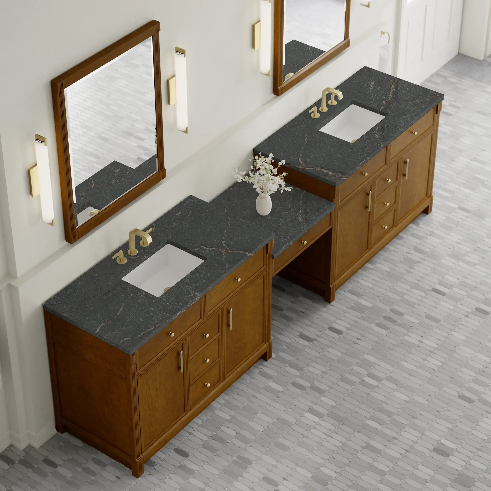 honey oak vanity