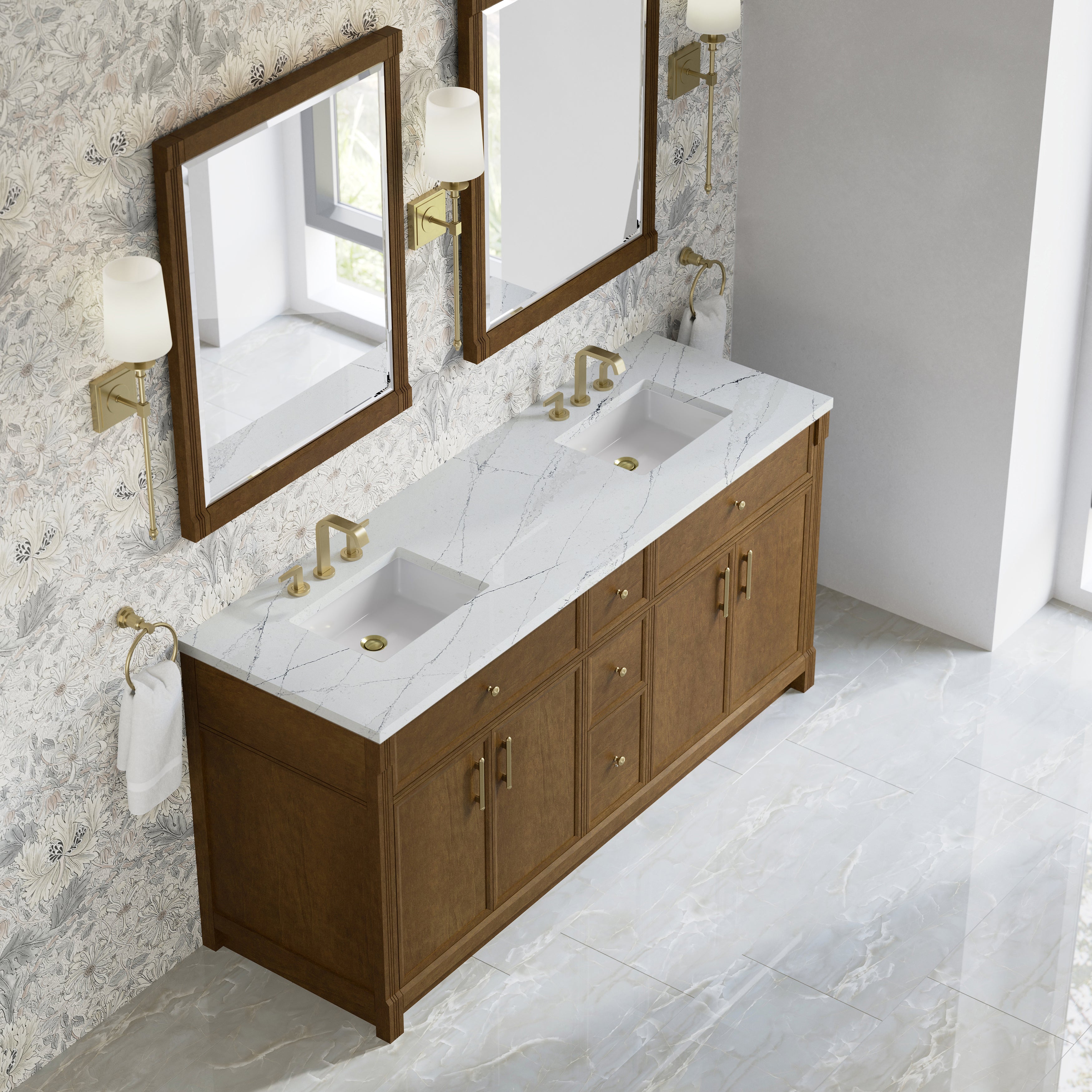 honey oak vanity