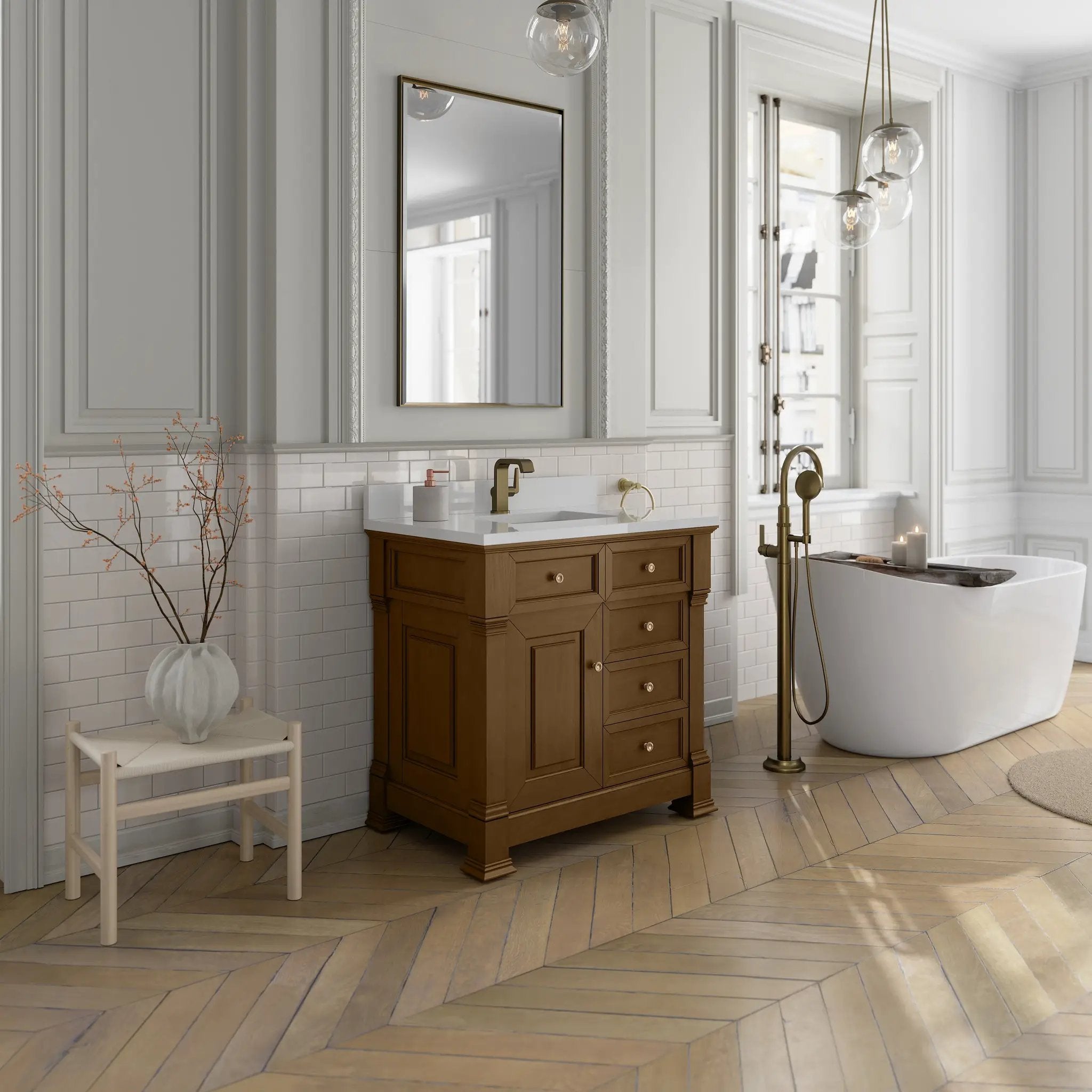 honey oak vanity