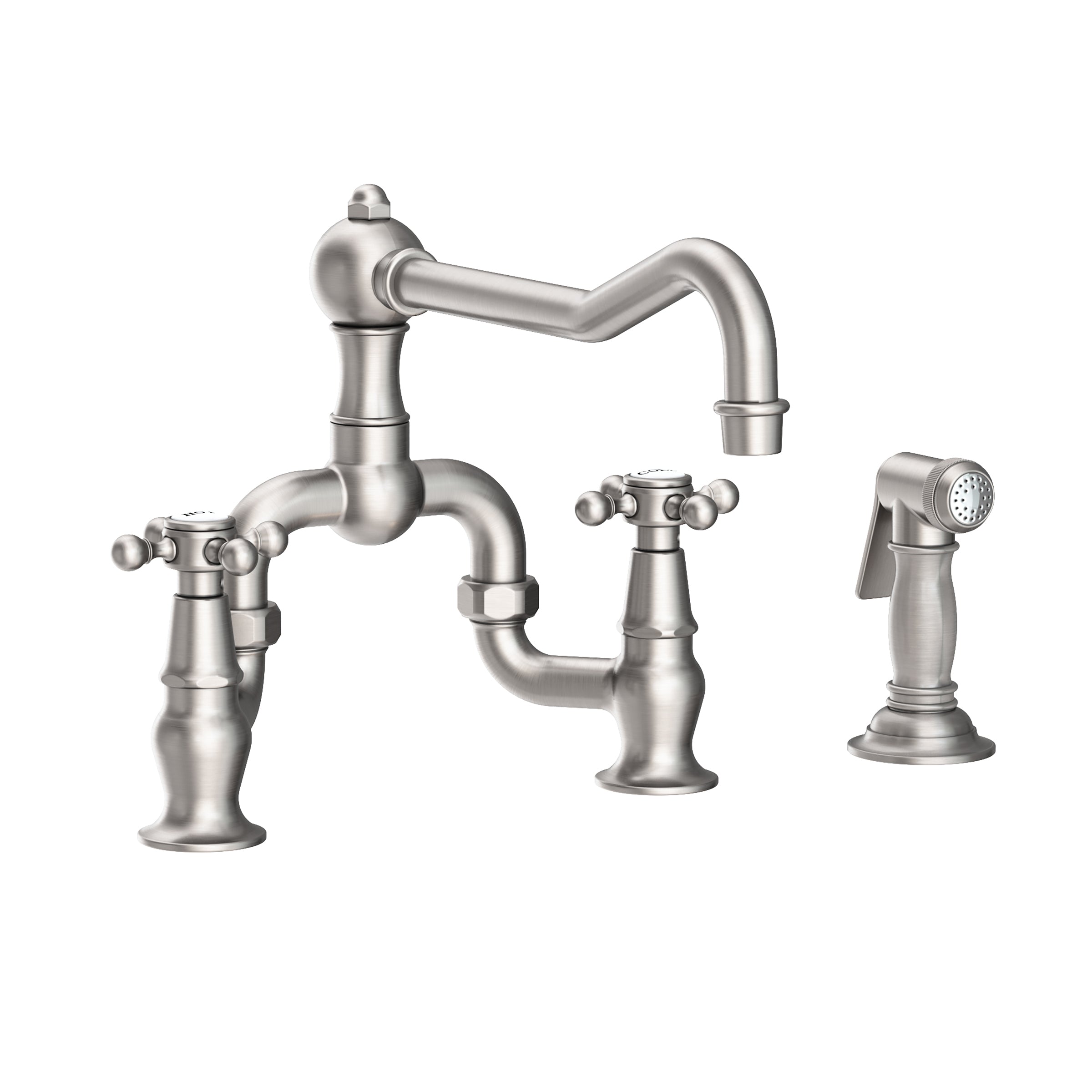 Newport Brass Chesterfield Kitchen Bridge Faucet with Side Spray