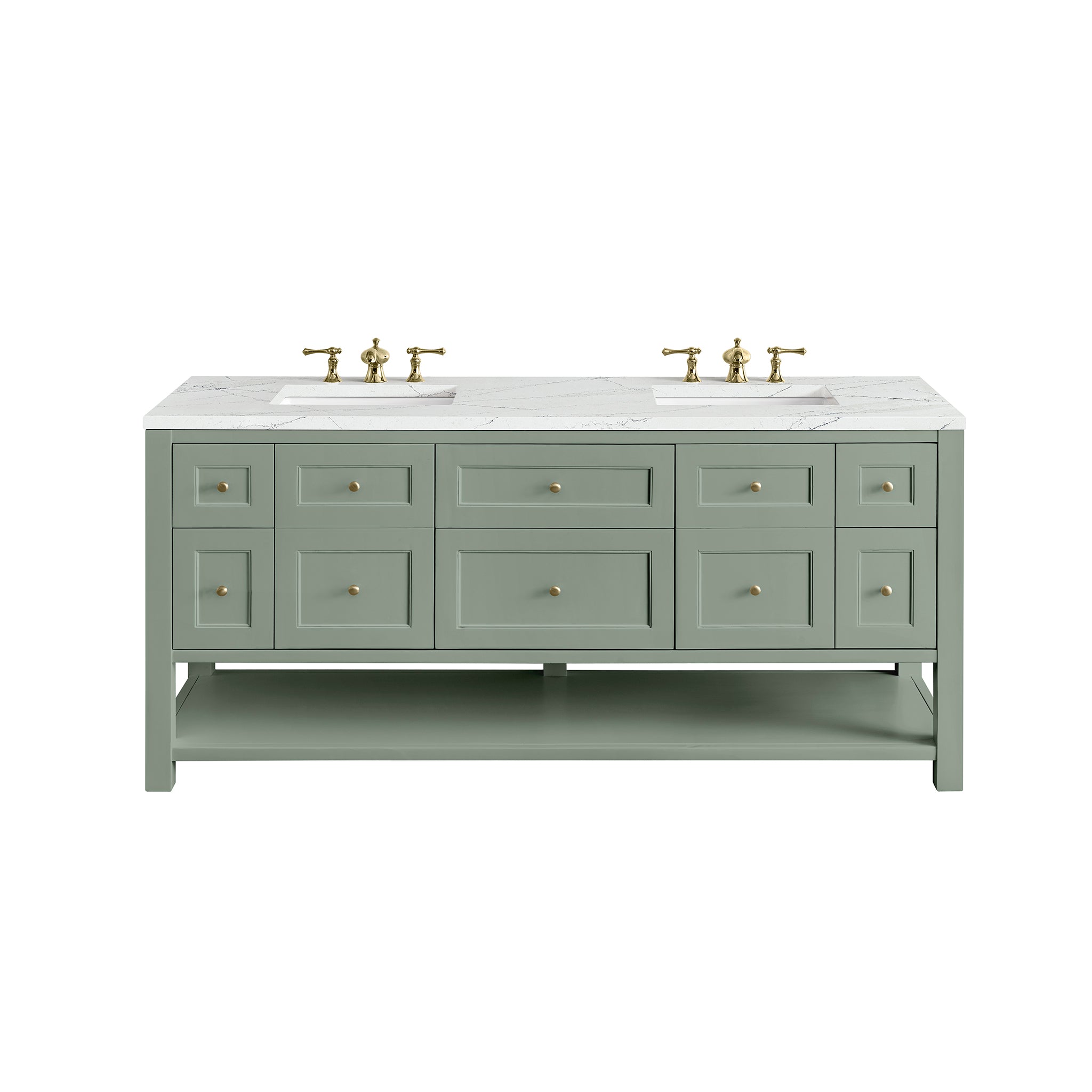 James Martin Vanities Breckenridge 72" Double Vanity - Smokey Celadon