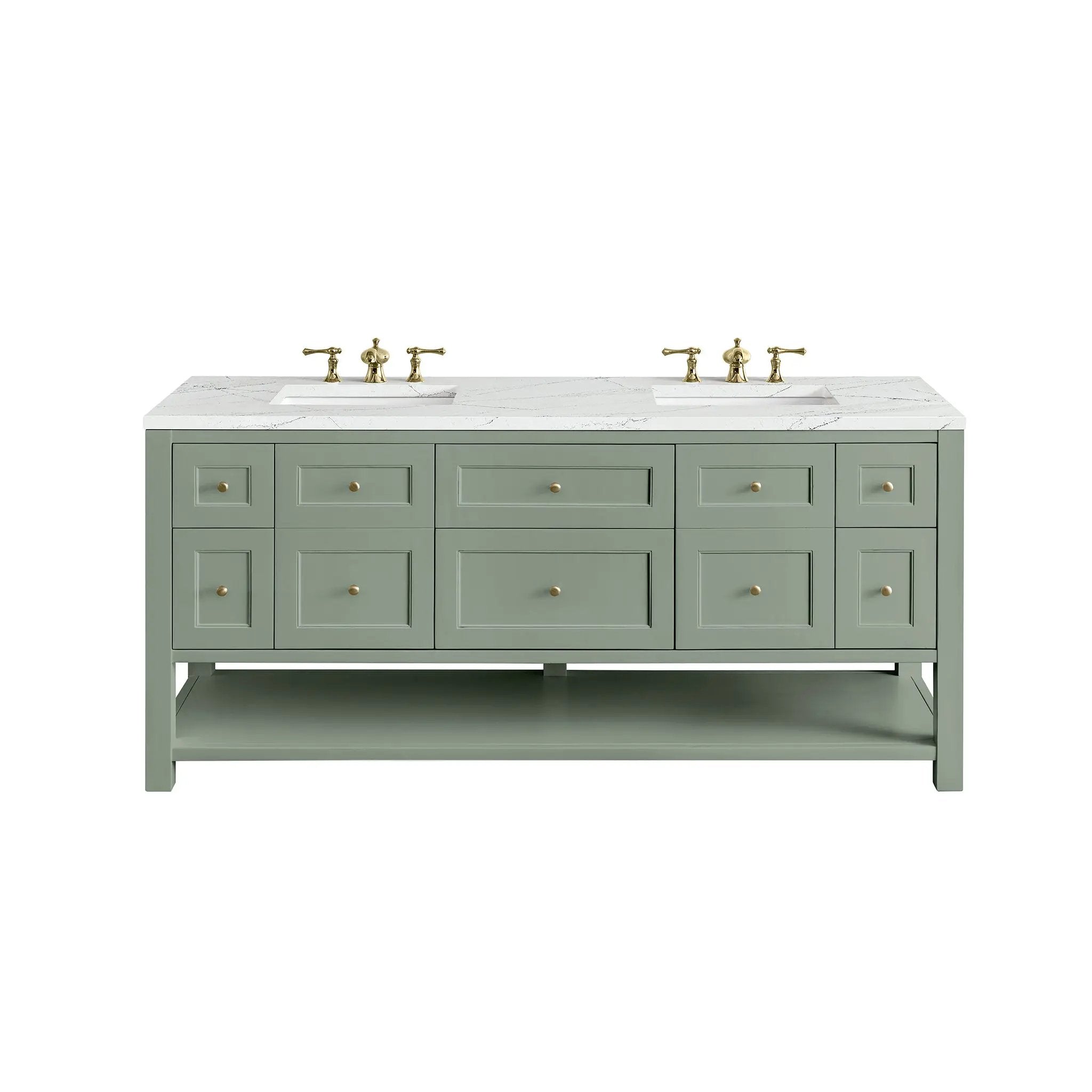 James Martin Breckenridge 72" Double Vanity Set - Smokey Celadon by James Martin Vanities