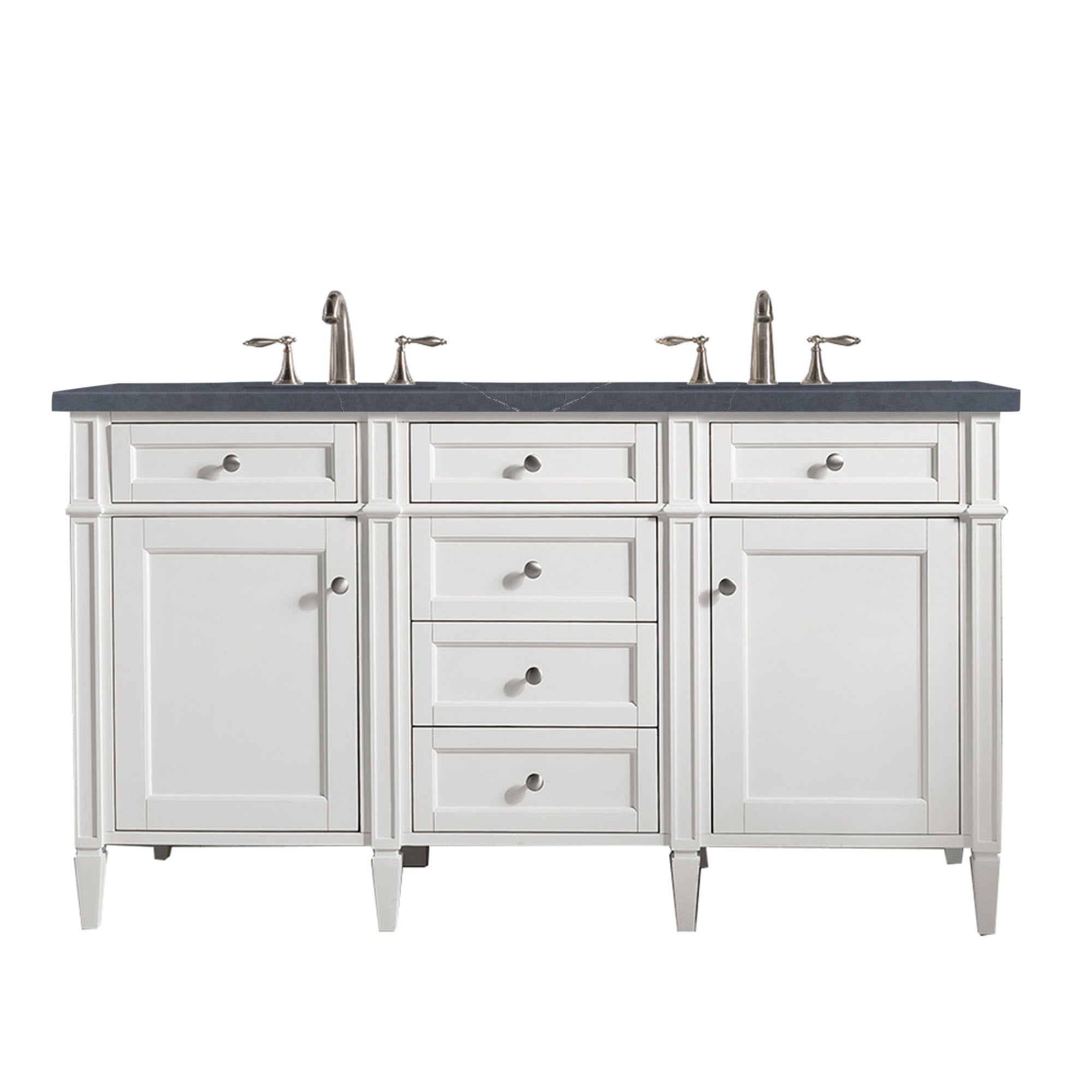 James Martin Vanities Brittany 60" Double Vanity - Bright White