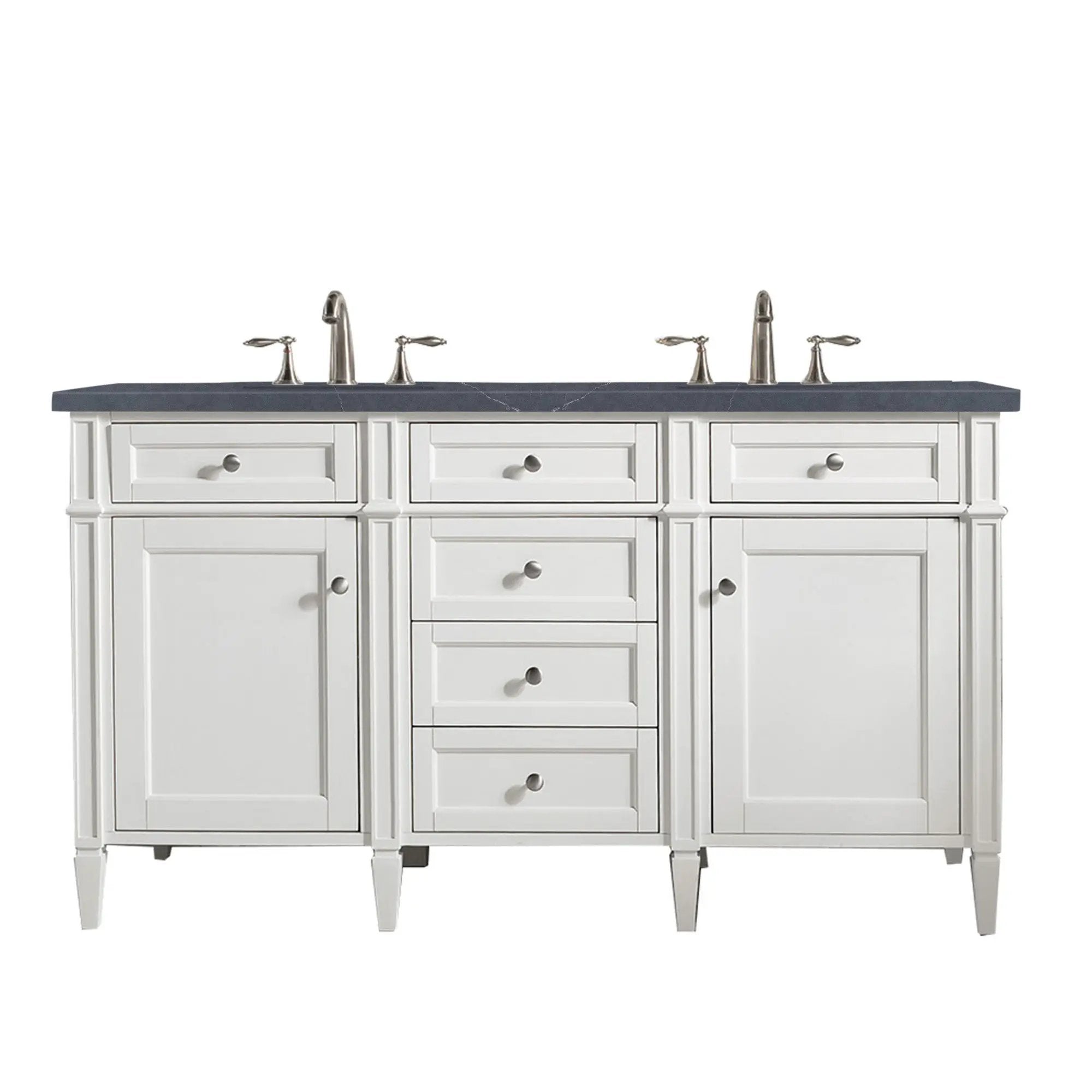 James Martin Brittany 60" Double Vanity Set - Bright White by James Martin Vanities