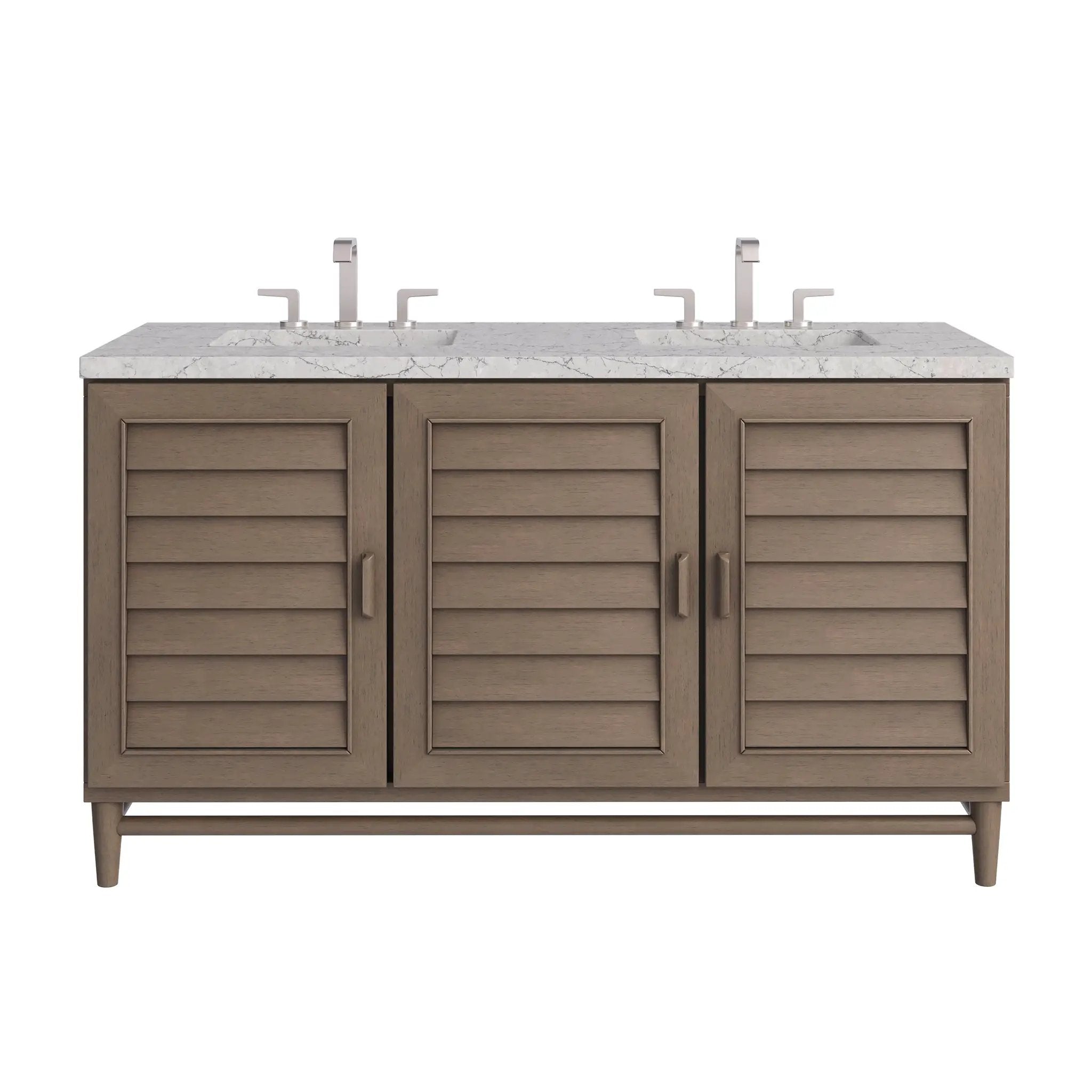 James Martin Portland 60" Double Vanity Set - Whitewashed Walnut by James Martin Vanities