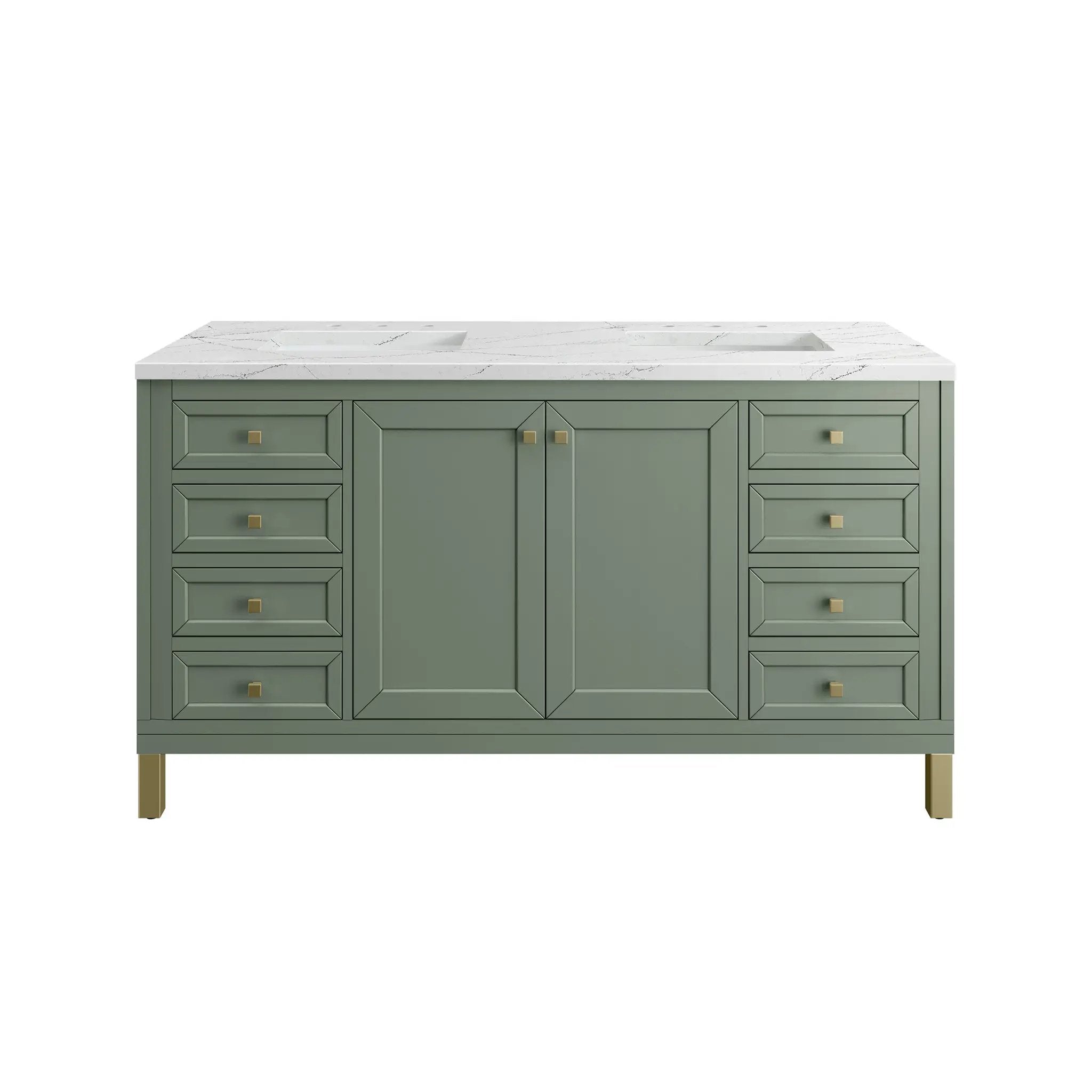 James Martin Chicago 60" Double Vanity Set - Smokey Celadon by James Martin Vanities