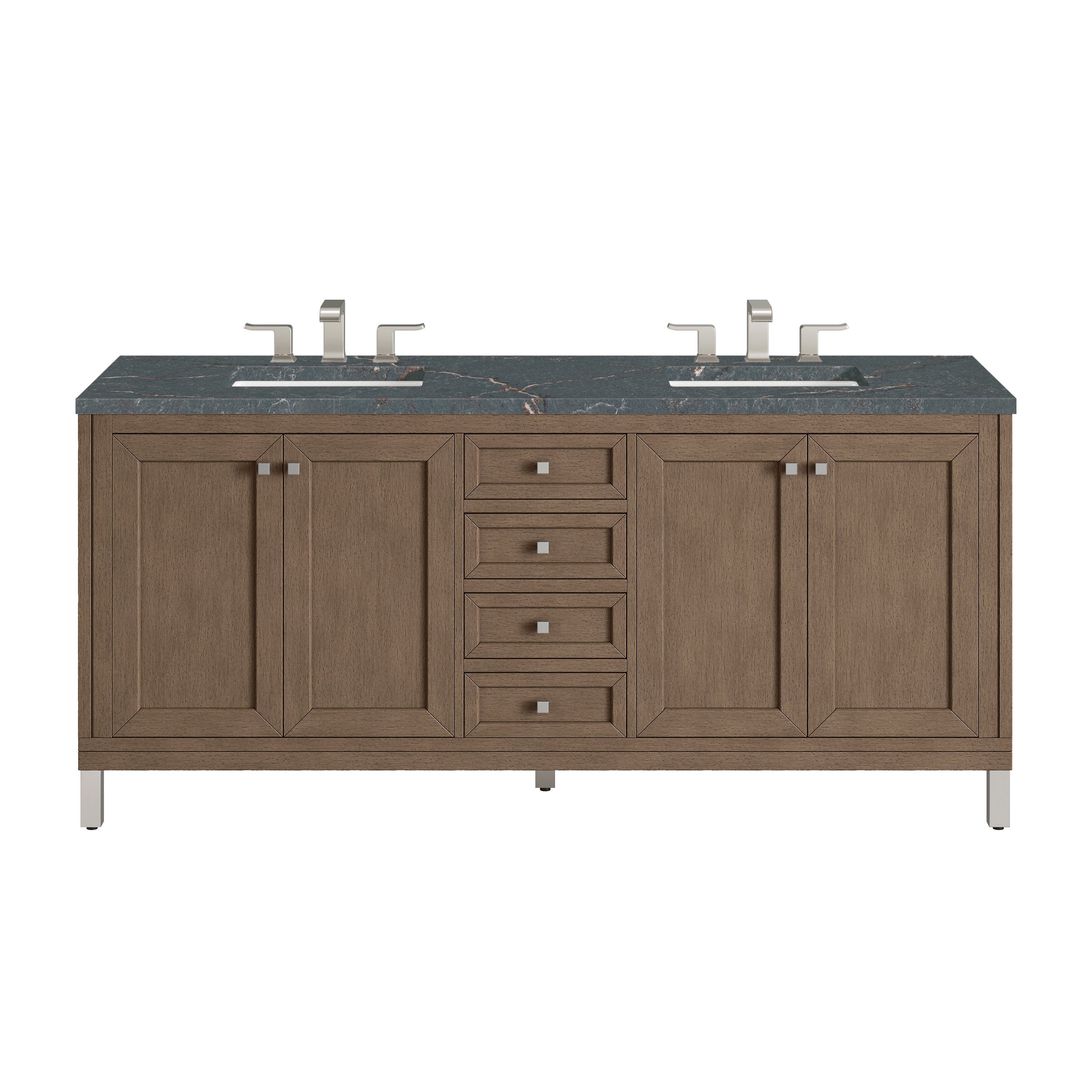 James Martin Vanities Chicago 72" Double Vanity - Whitewashed Walnut