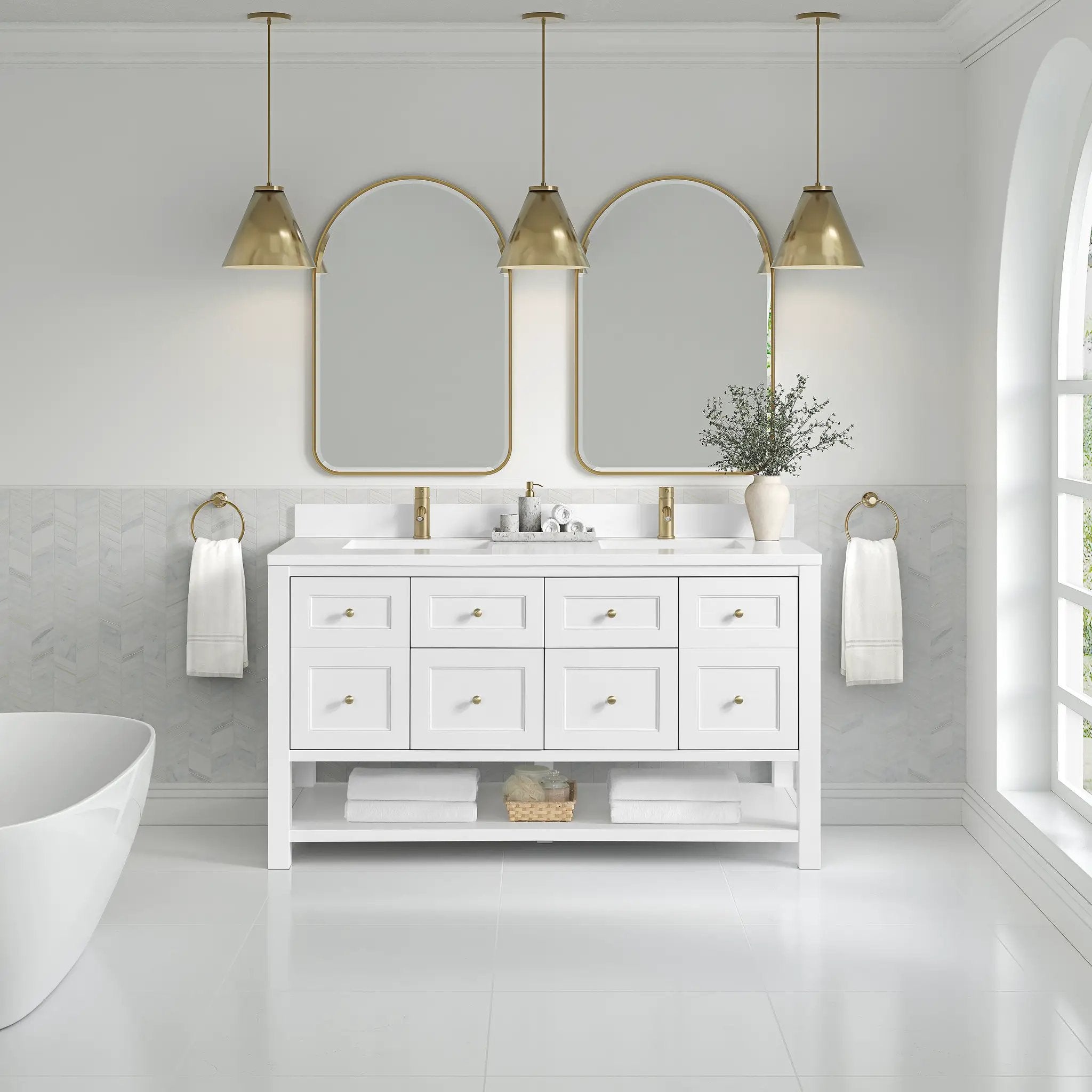 bright white vanity