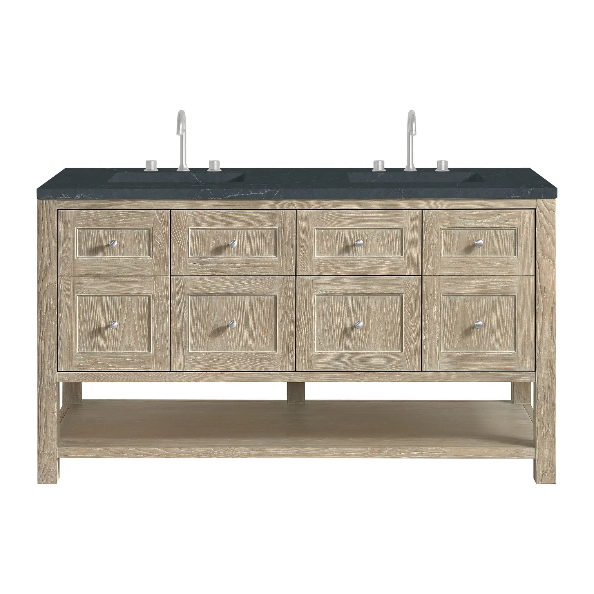 James Martin Breckenridge 60" Double Vanity Set - Whitewashed Oak by James Martin Vanities