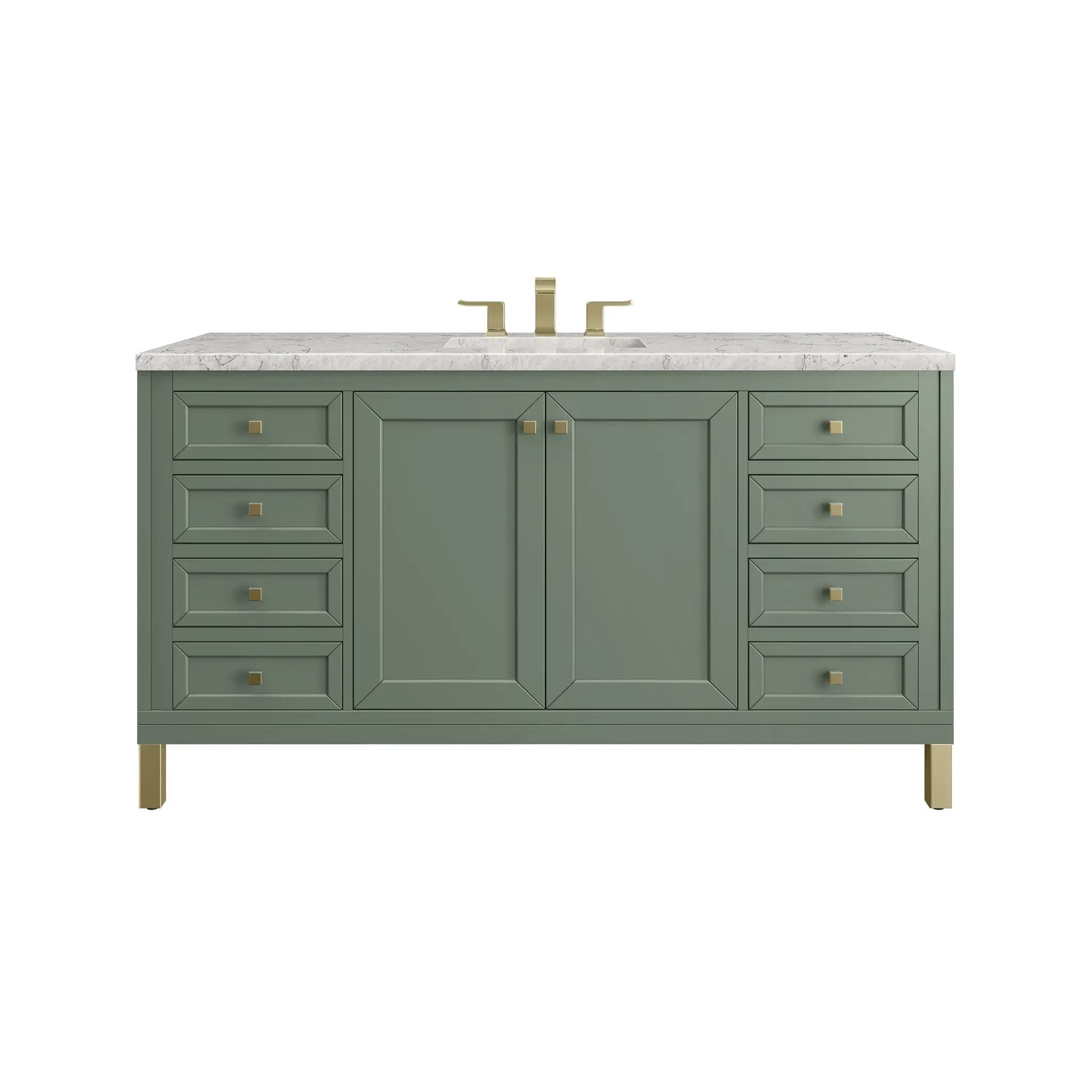 James Martin Chicago 60" Single Vanity Set - Smokey Celadon by James Martin Vanities