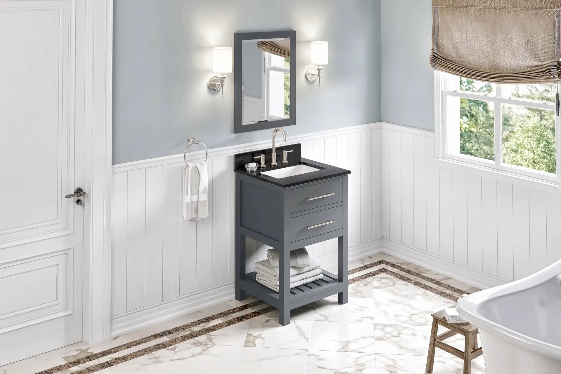 grey vanity
