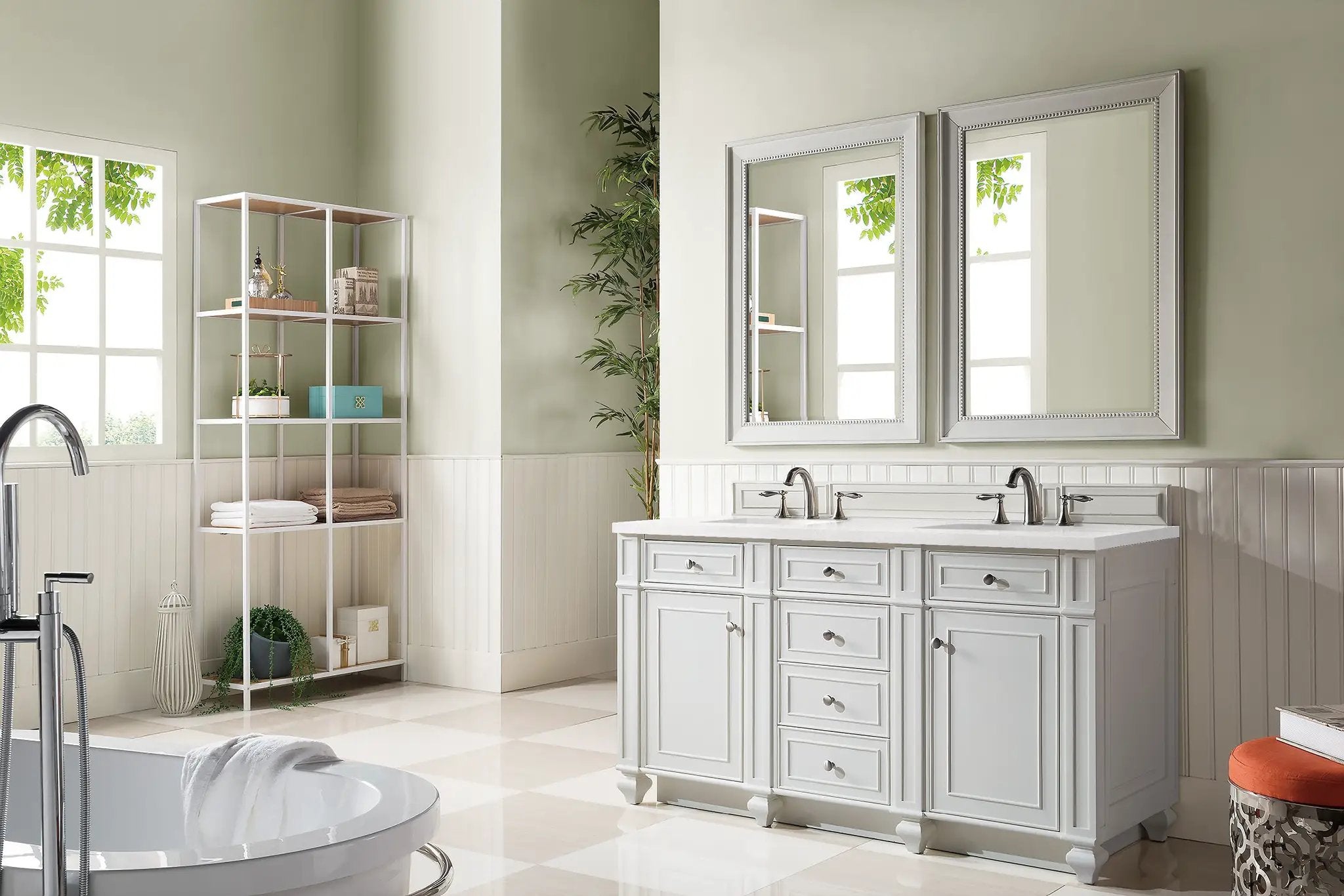 bright white vanity