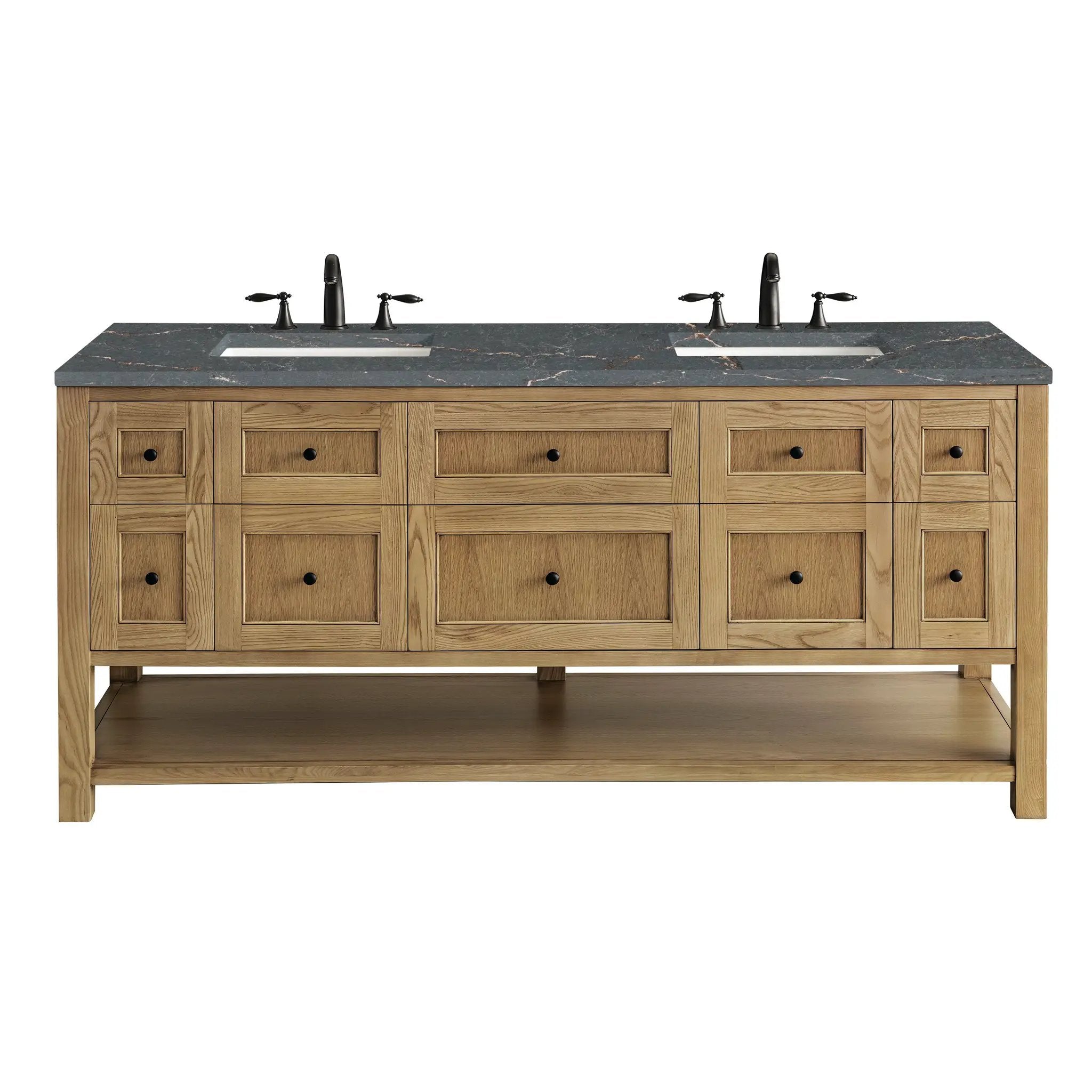 James Martin Breckenridge 72" Double Vanity Set - Light Natural Oak by James Martin Vanities