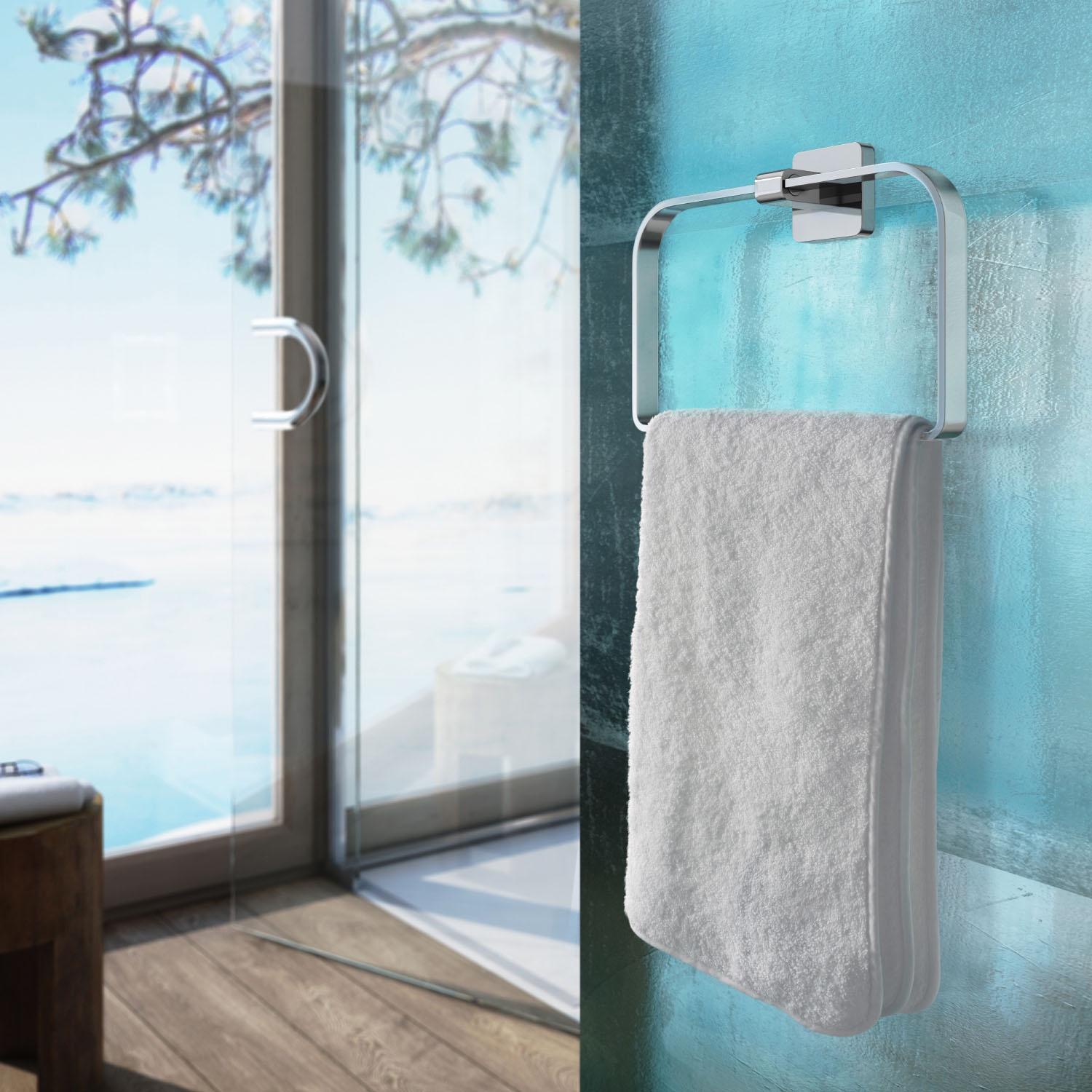 polished chrome towel ring