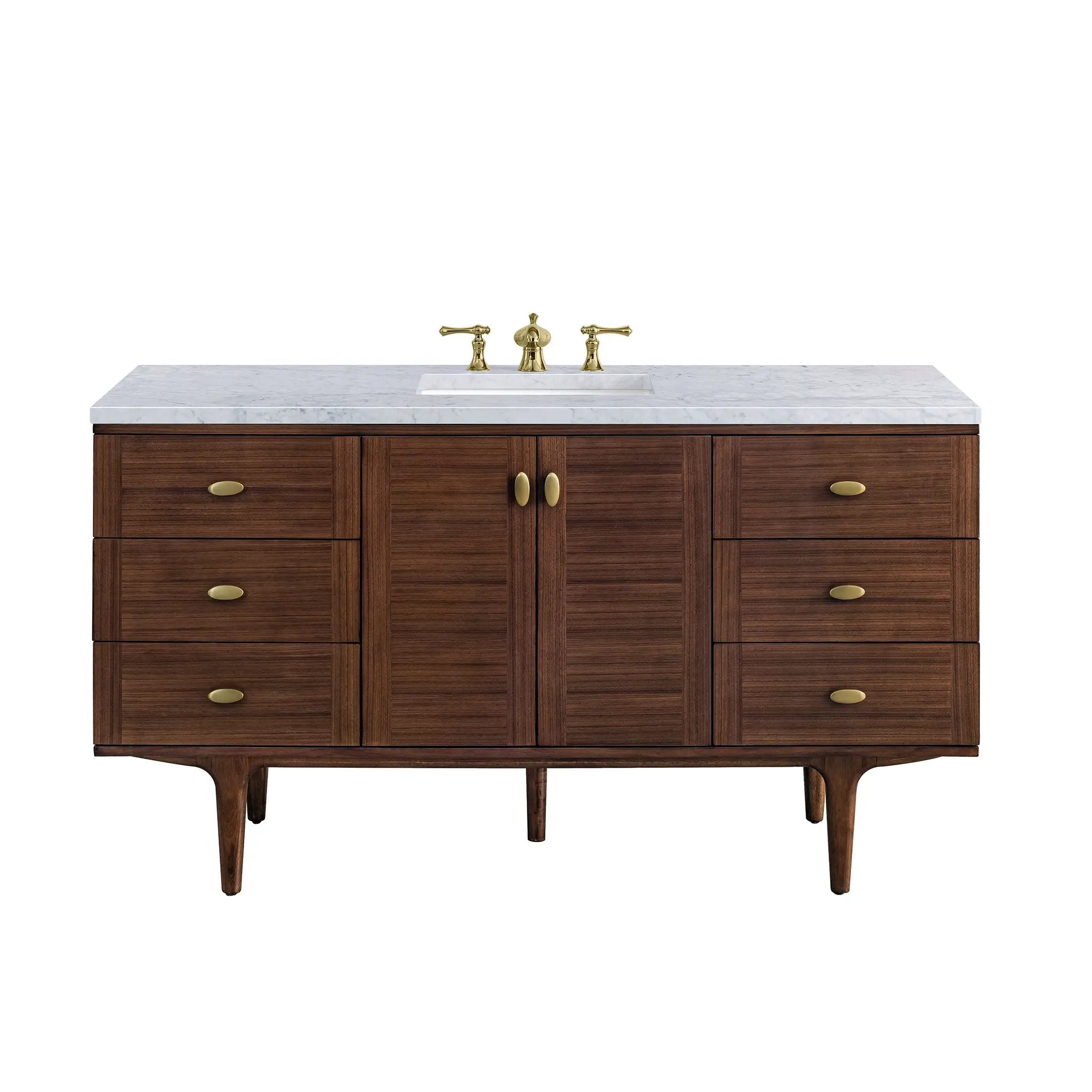 James Martin Amberly 60" Single Vanity Set - Mid-Century Walnut by James Martin Vanities