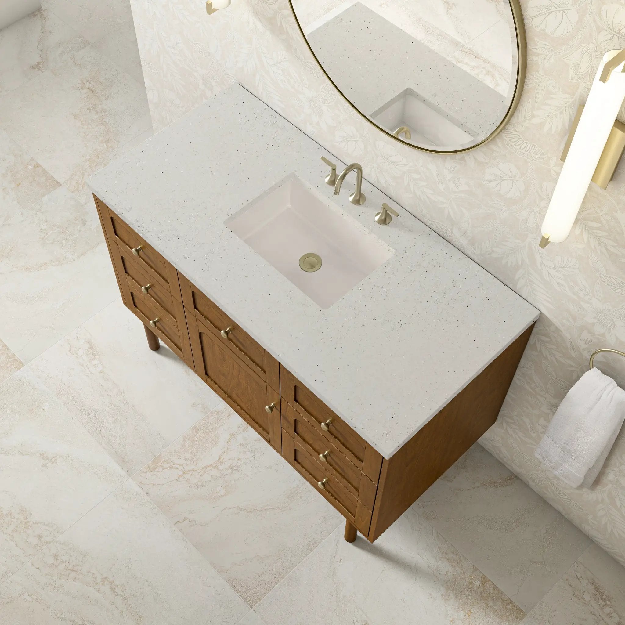 honey oak vanity