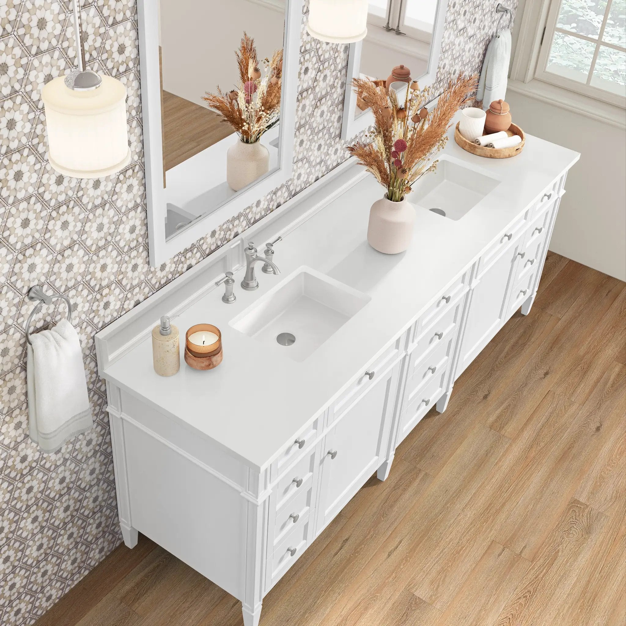 bright white vanity
