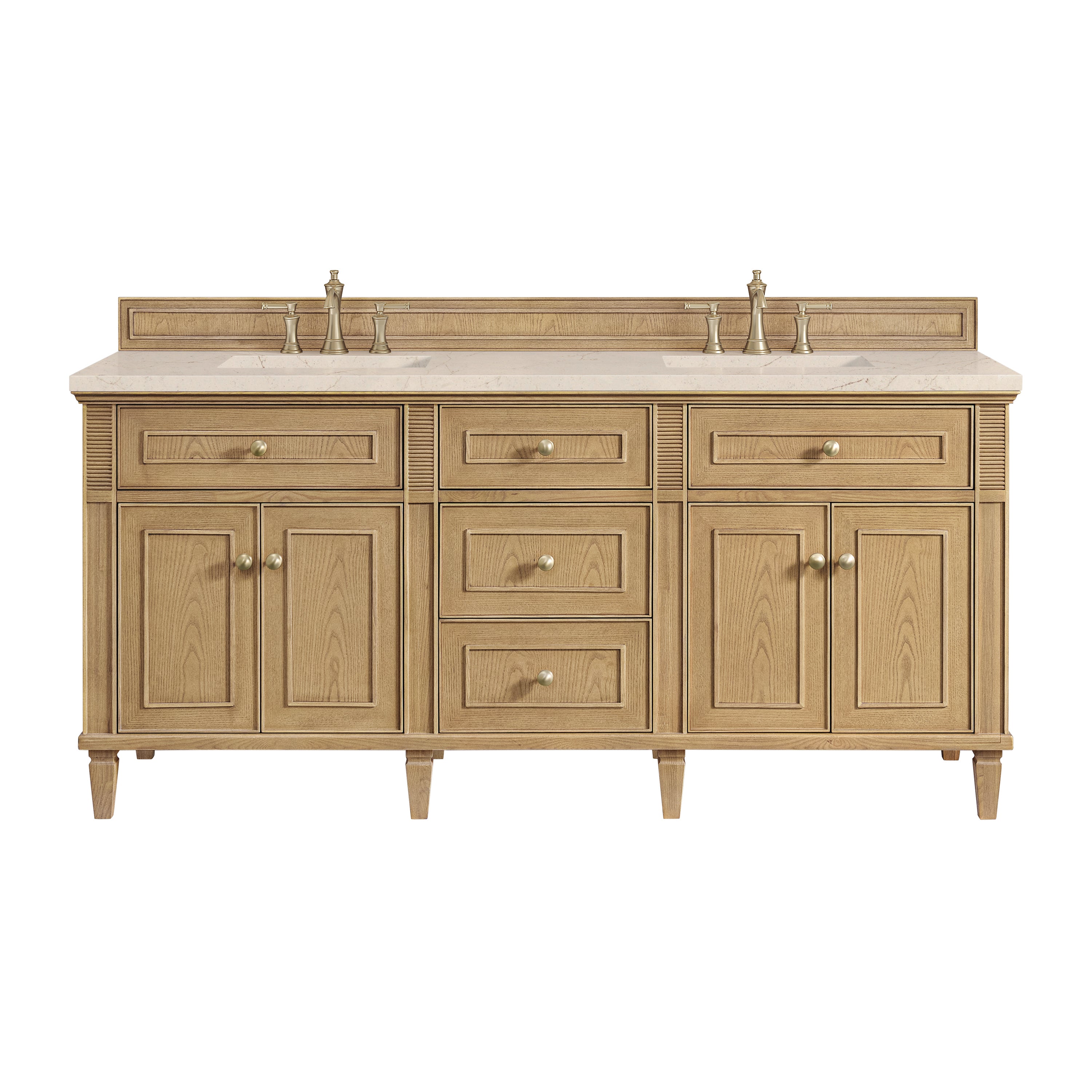 James Martin Vanities Lorelai 72" Double Vanity - Light Natural Oak