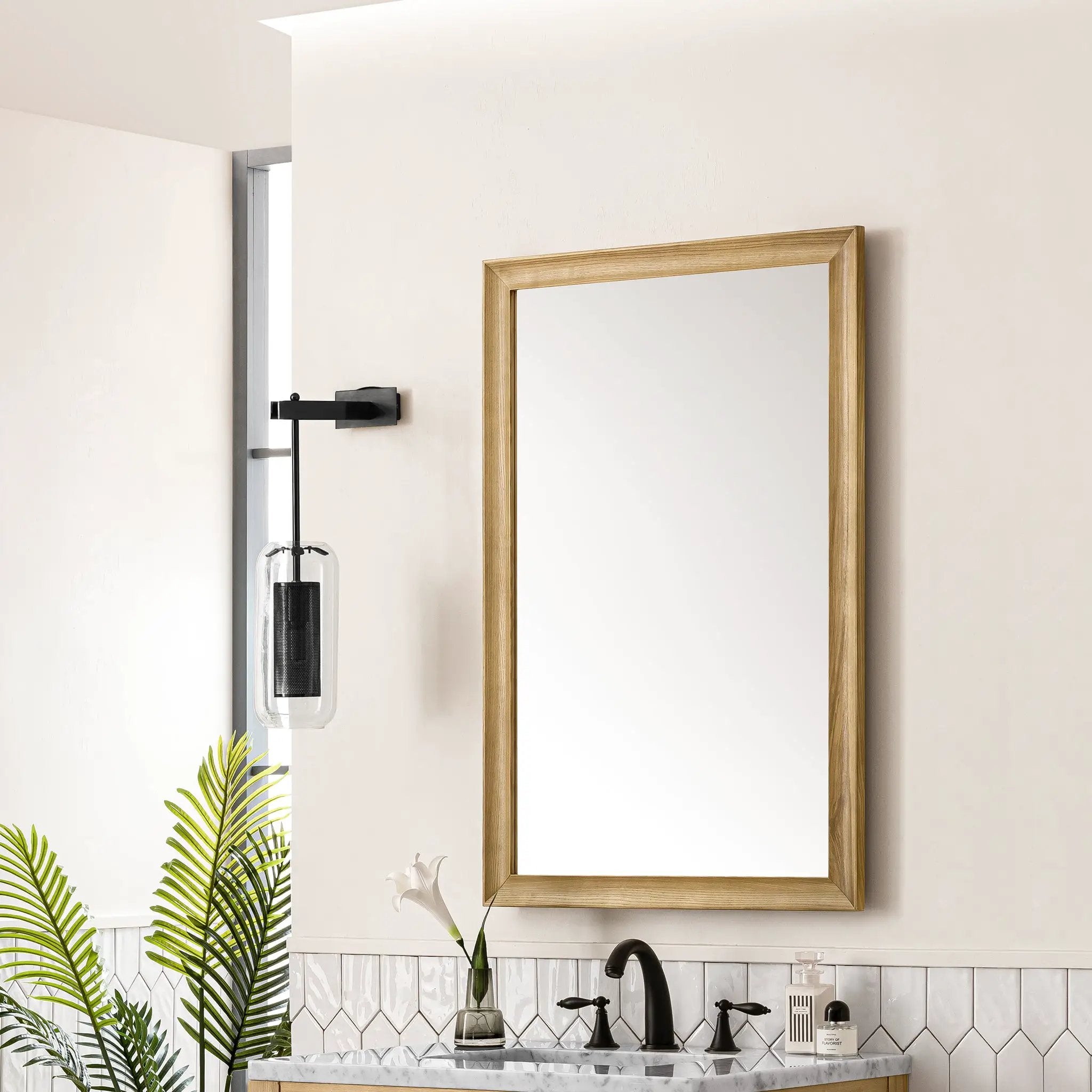 light natural oak mirror