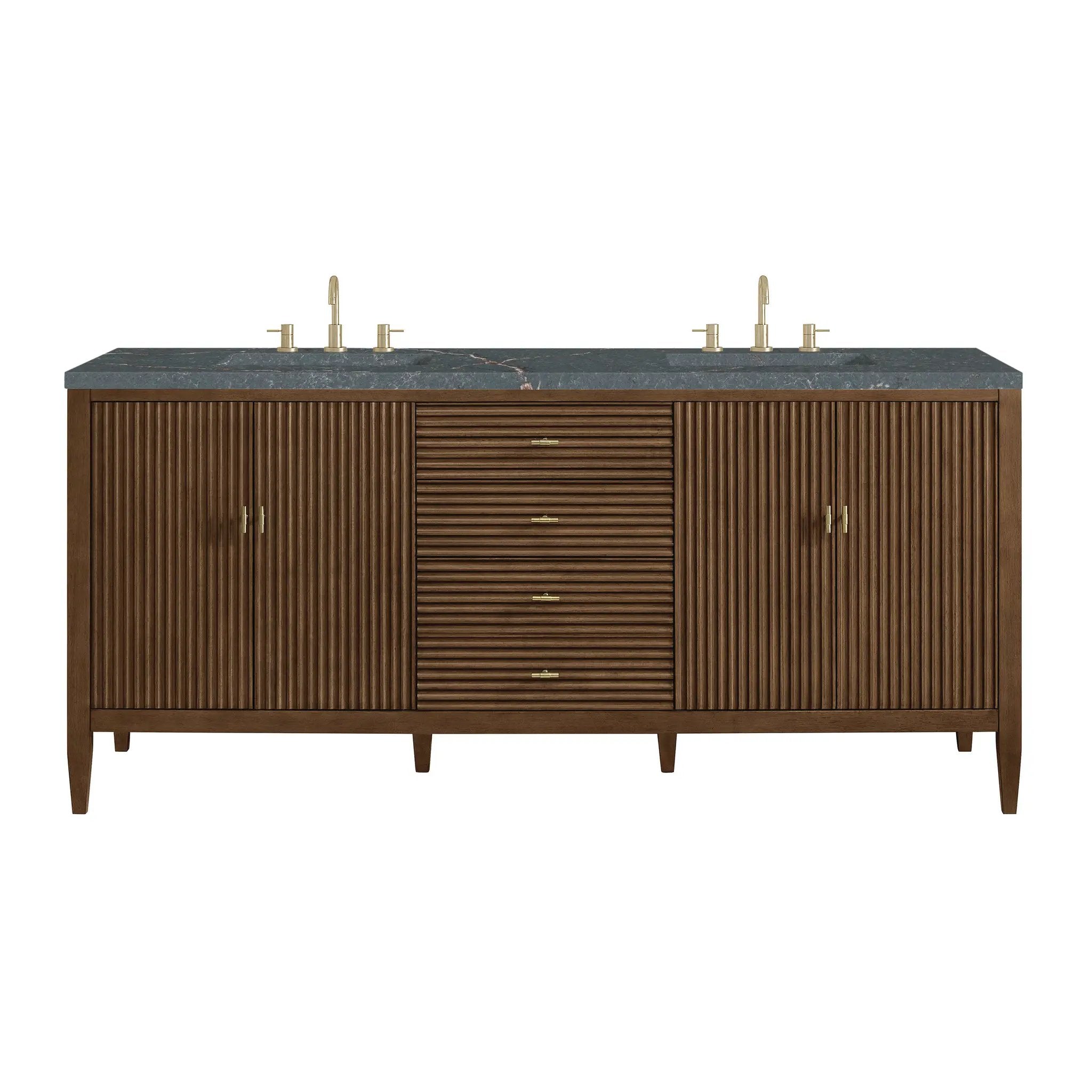 James Martin Myrrin 72" Vanity Set - Mid Century Walnut by James Martin Vanities