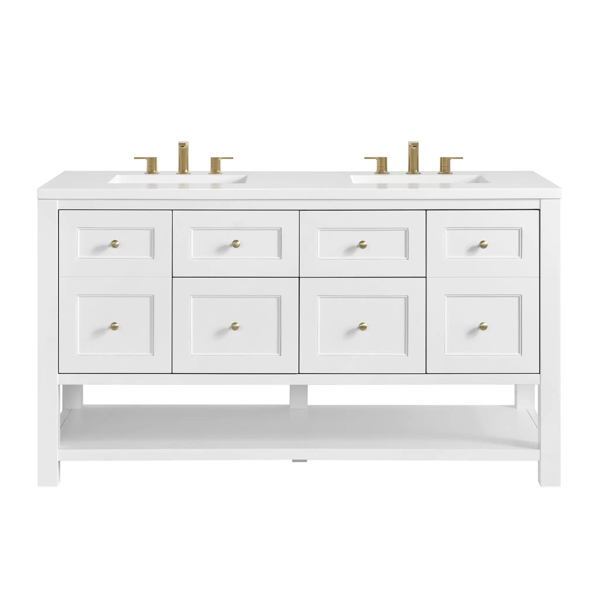 James Martin Breckenridge 60" Double Vanity Set - Bright White by James Martin Vanities