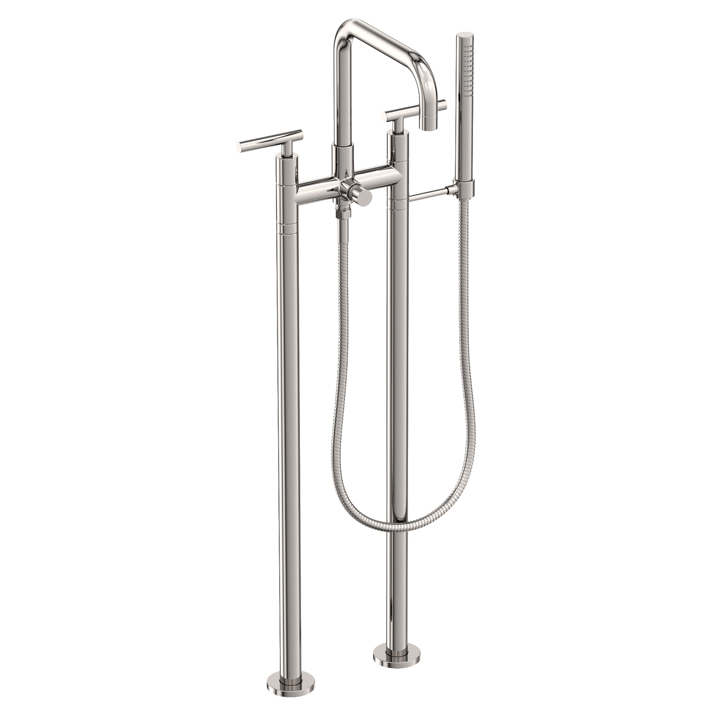 Newport Brass East Square Exposed Tub & Hand Shower Set w/Risers