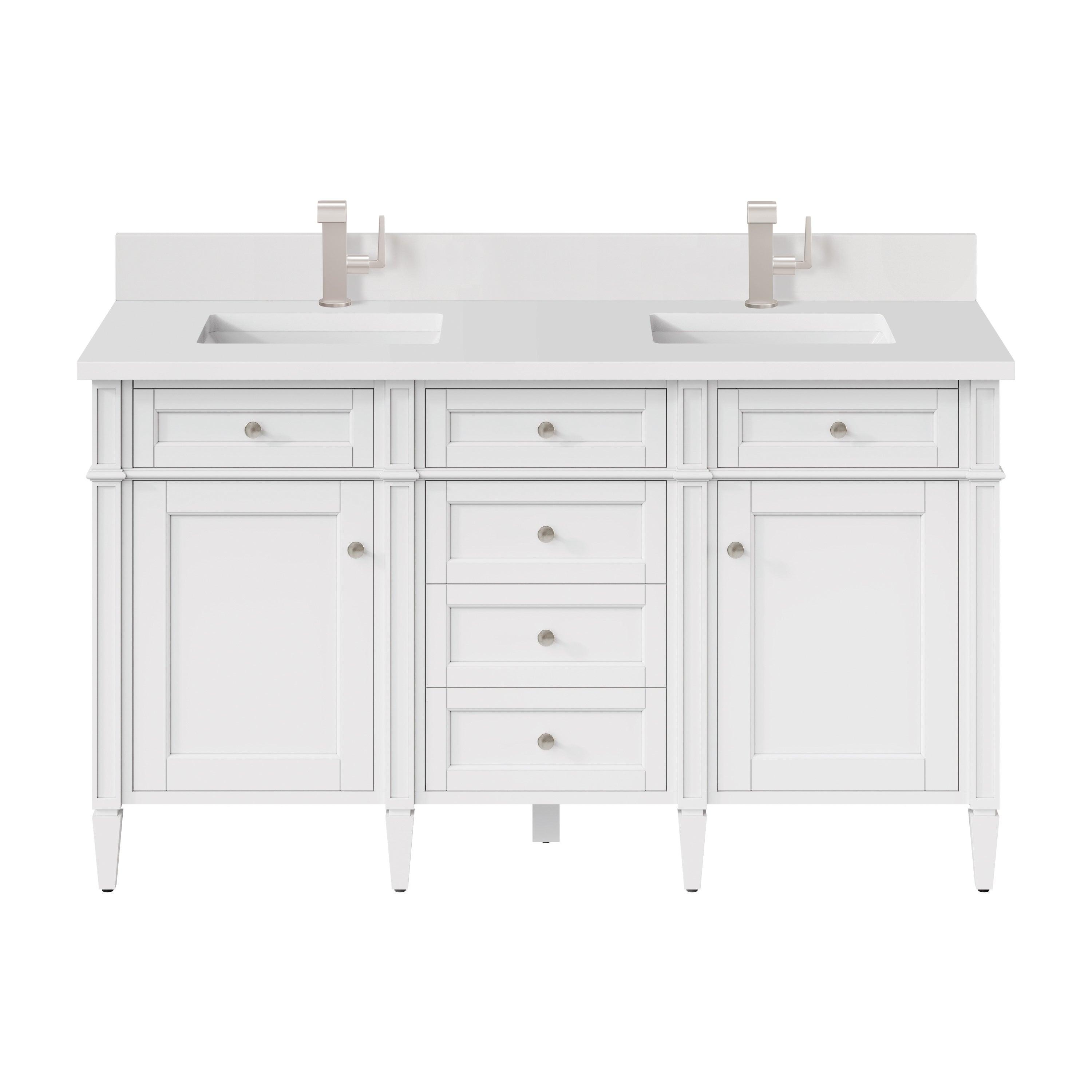 James Martin Vanities Brittany 60" Double Vanity - Bright White