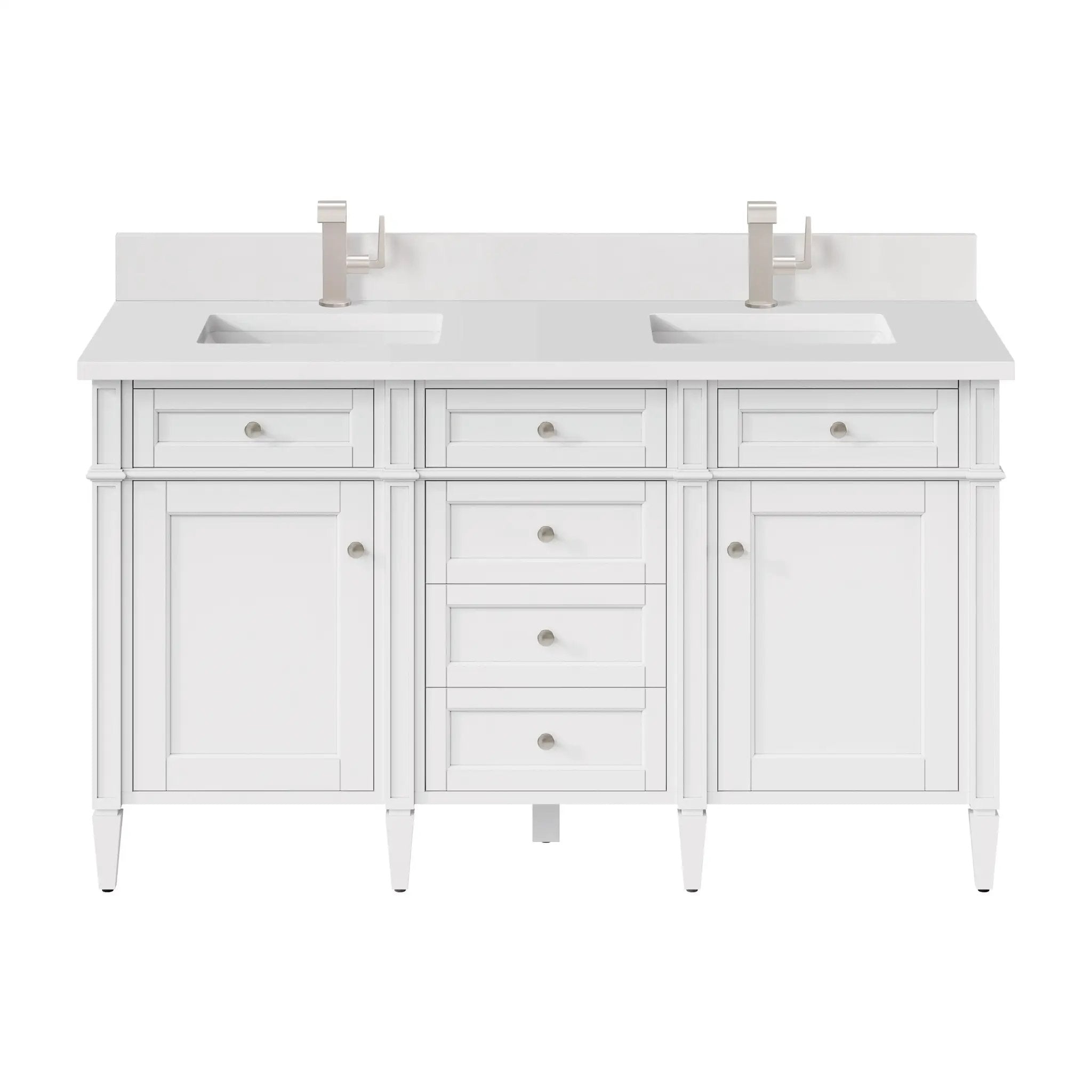 James Martin Brittany 60" Double Vanity Set - Bright White by James Martin Vanities