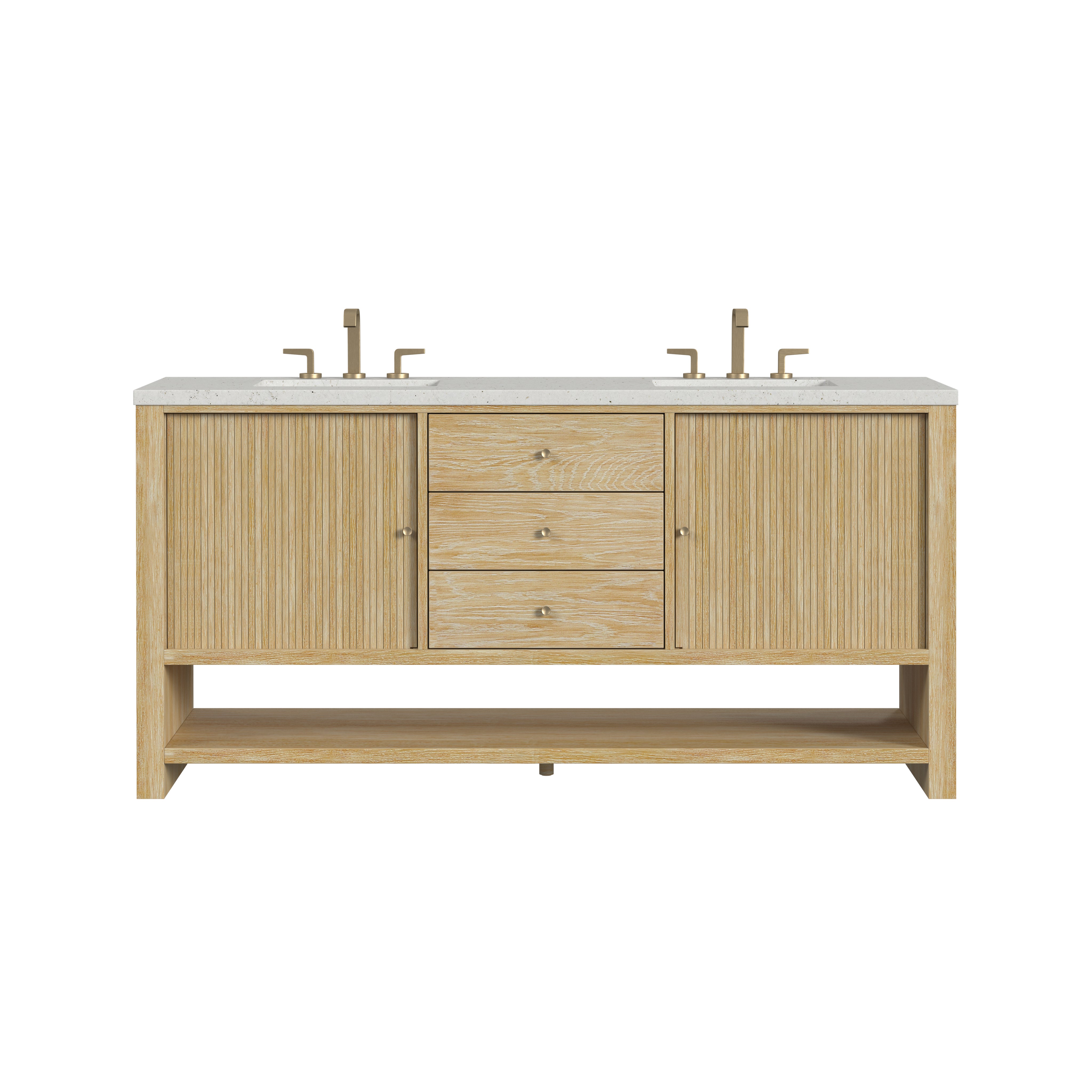 James Martin Marigot 72" Double Vanity Set - Sunwashed Oak