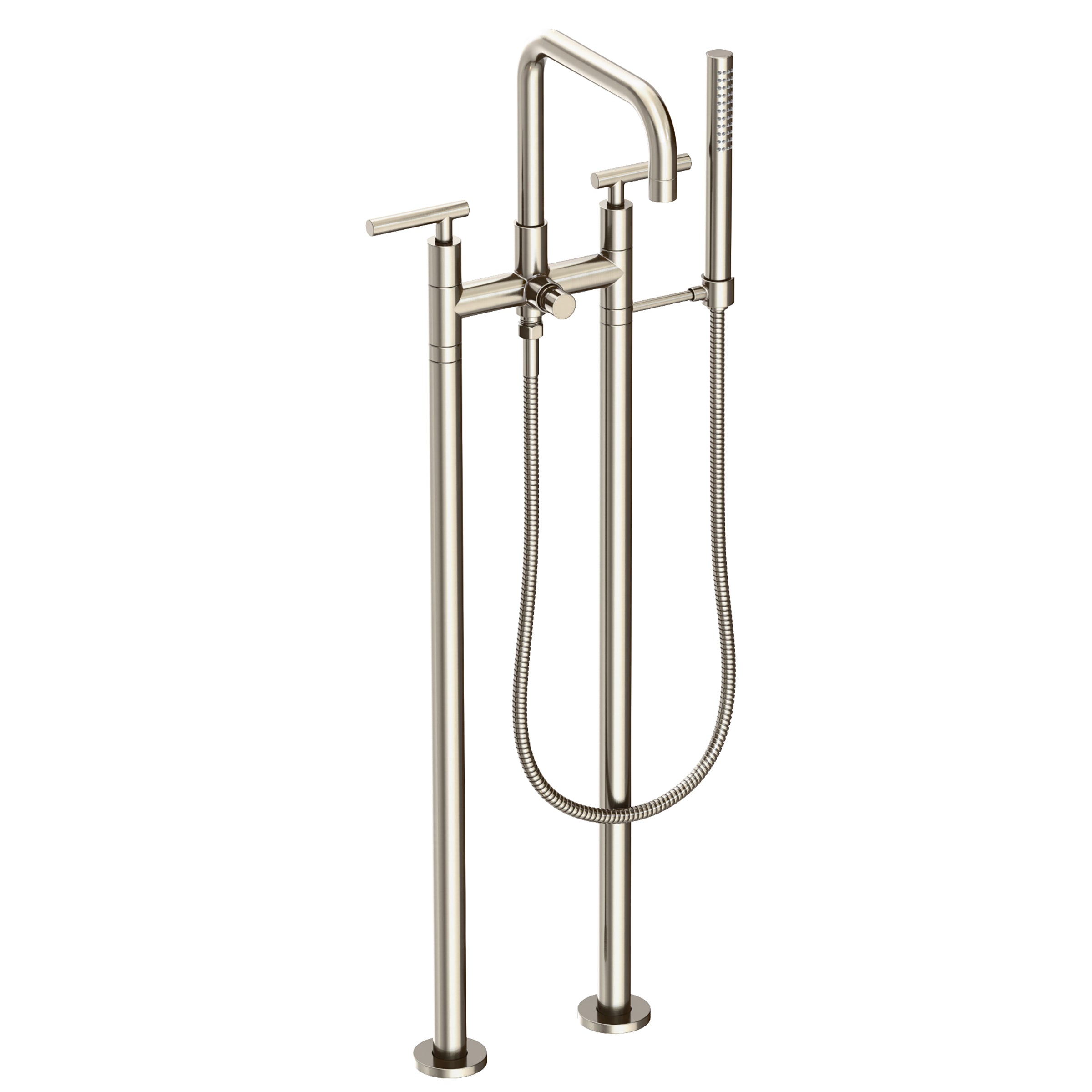 Newport Brass East Square Exposed Tub & Hand Shower Set w/Risers