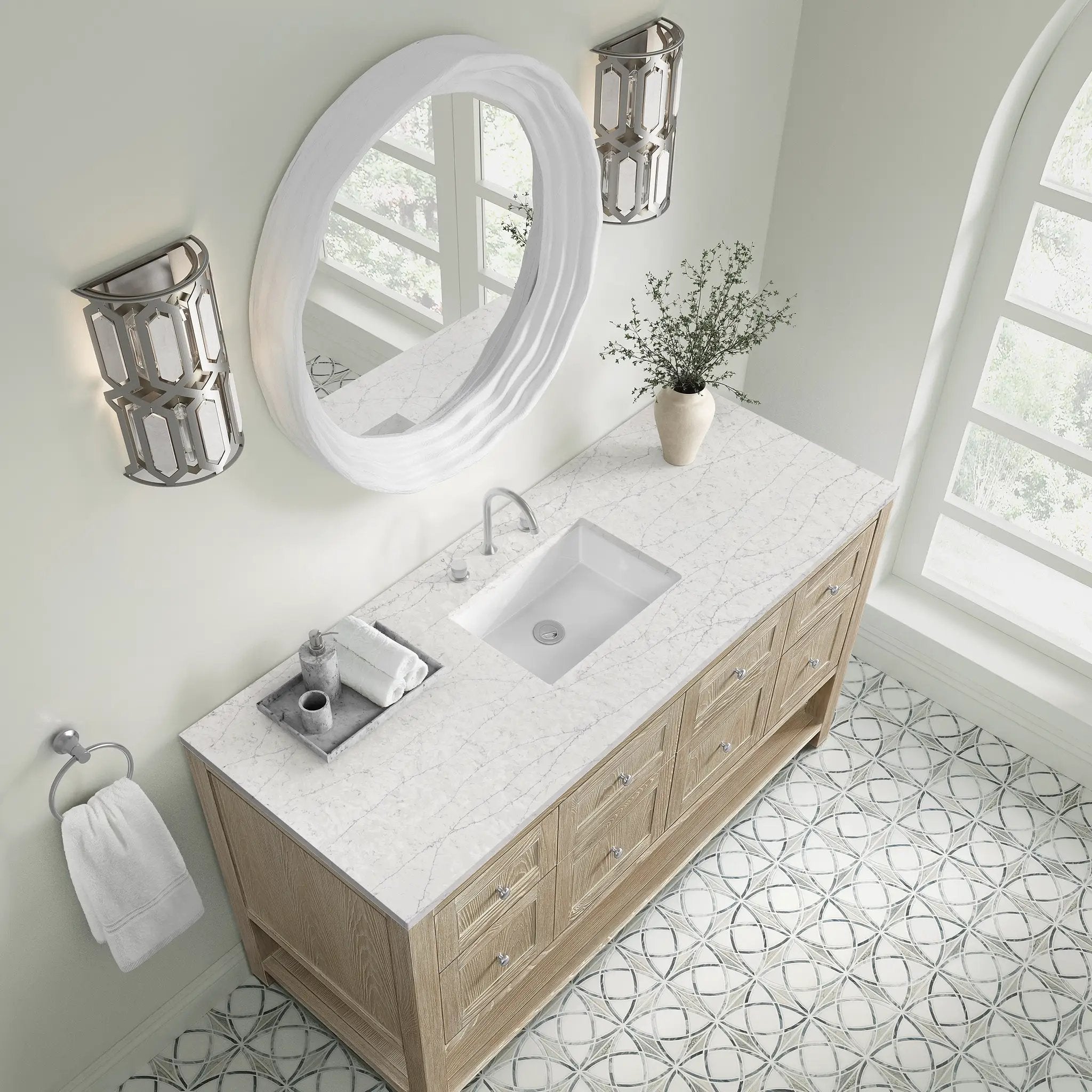 whitewashed oak vanity