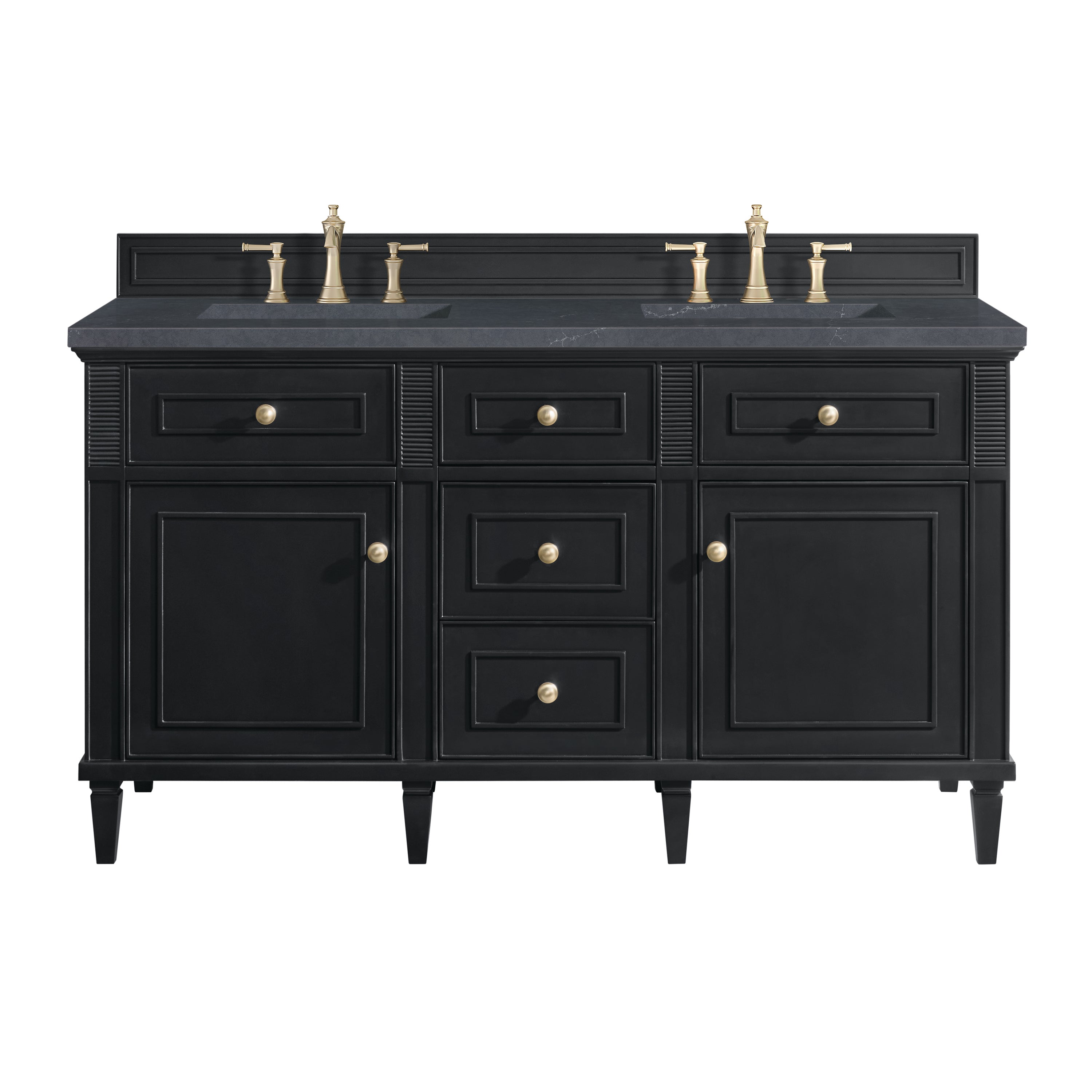 James Martin Lorelai 60" Double Vanity Set - Black Onyx by James Martin Vanities