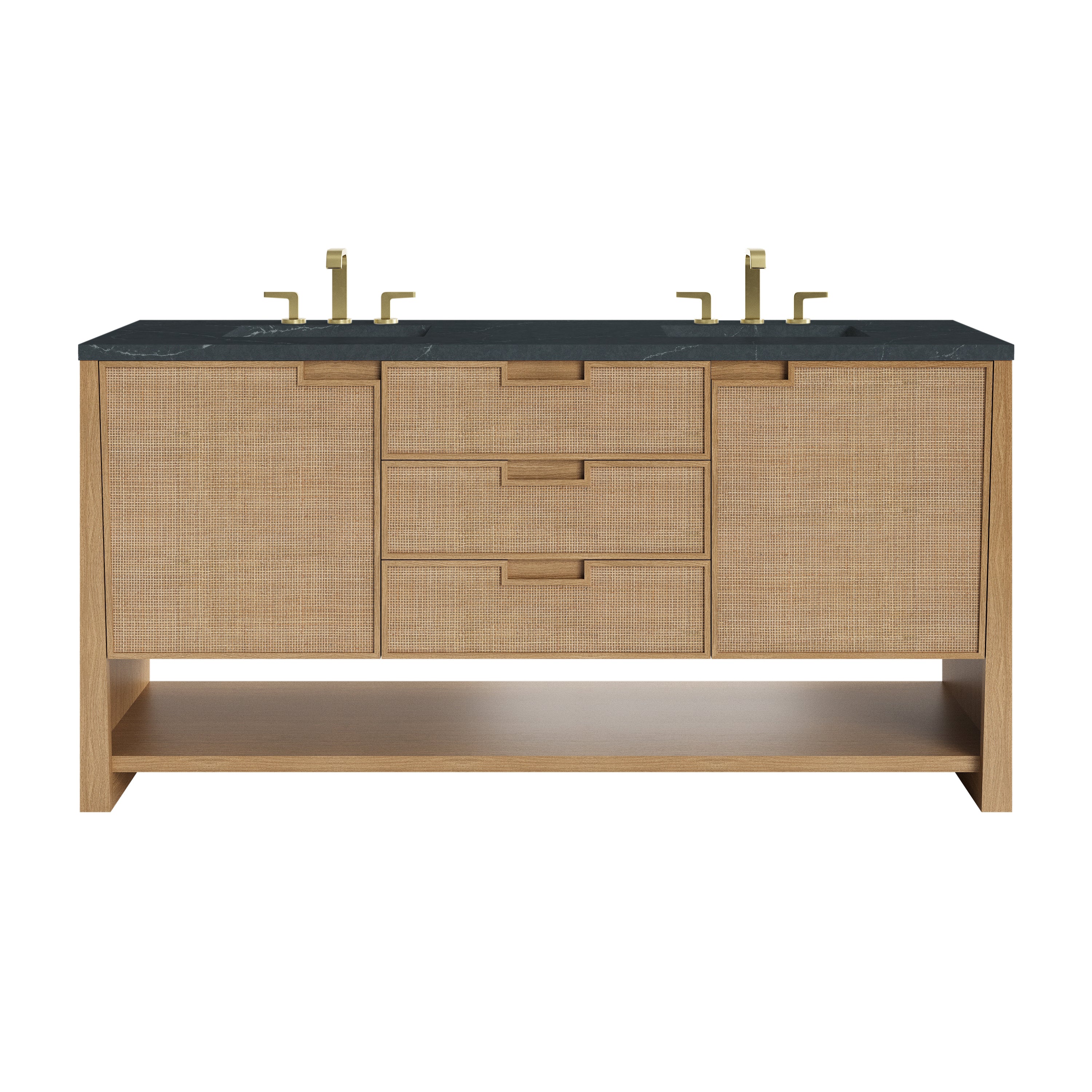 James Martin Solene 72" Double Vanity Set - Seaside Oak