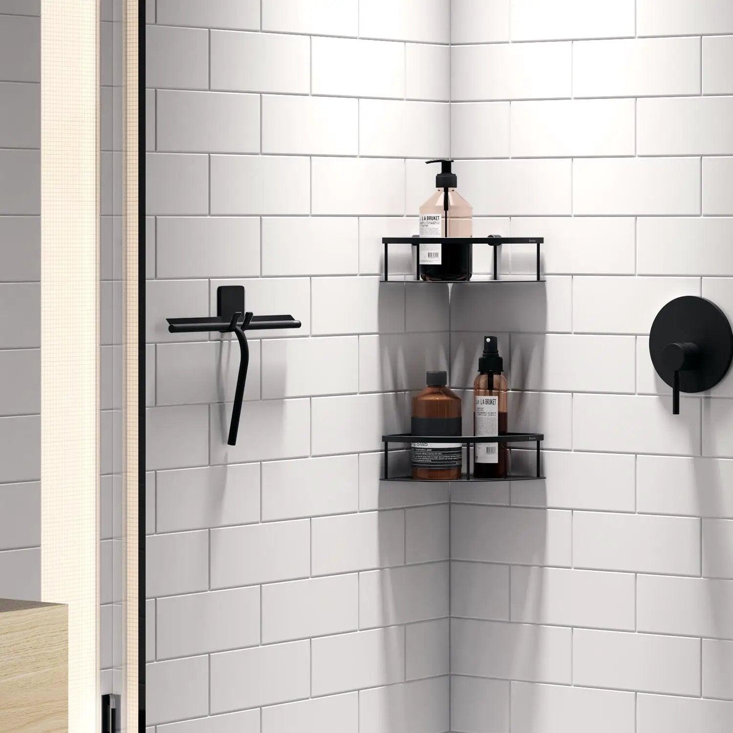 polished chrome shower basket