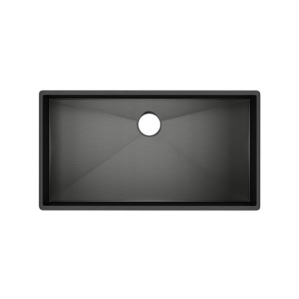 black stainless steel sink