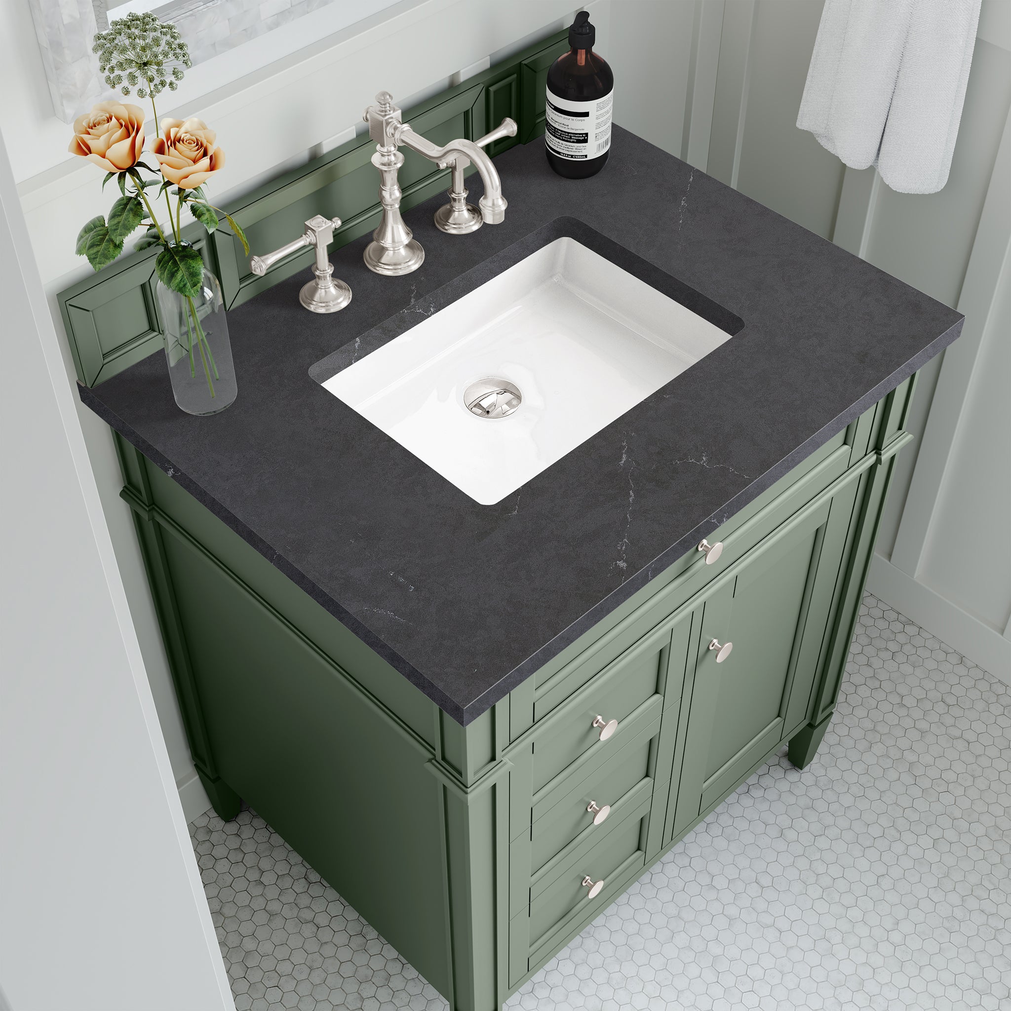 smokey celadon vanity