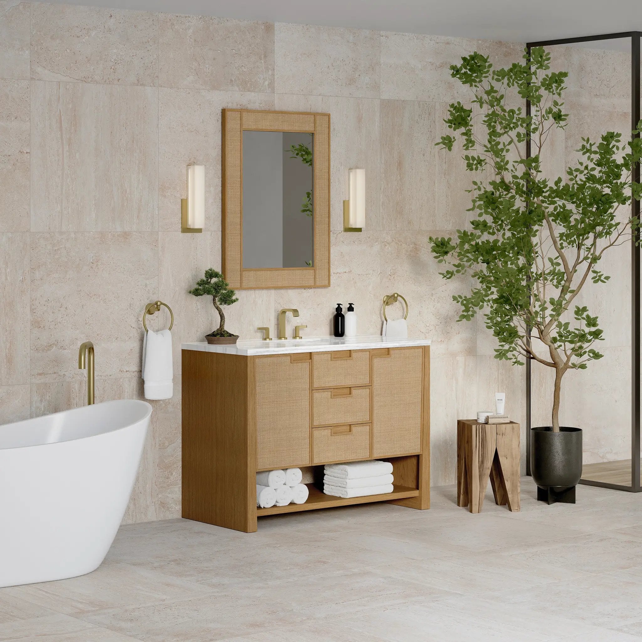seaside oak vanity
