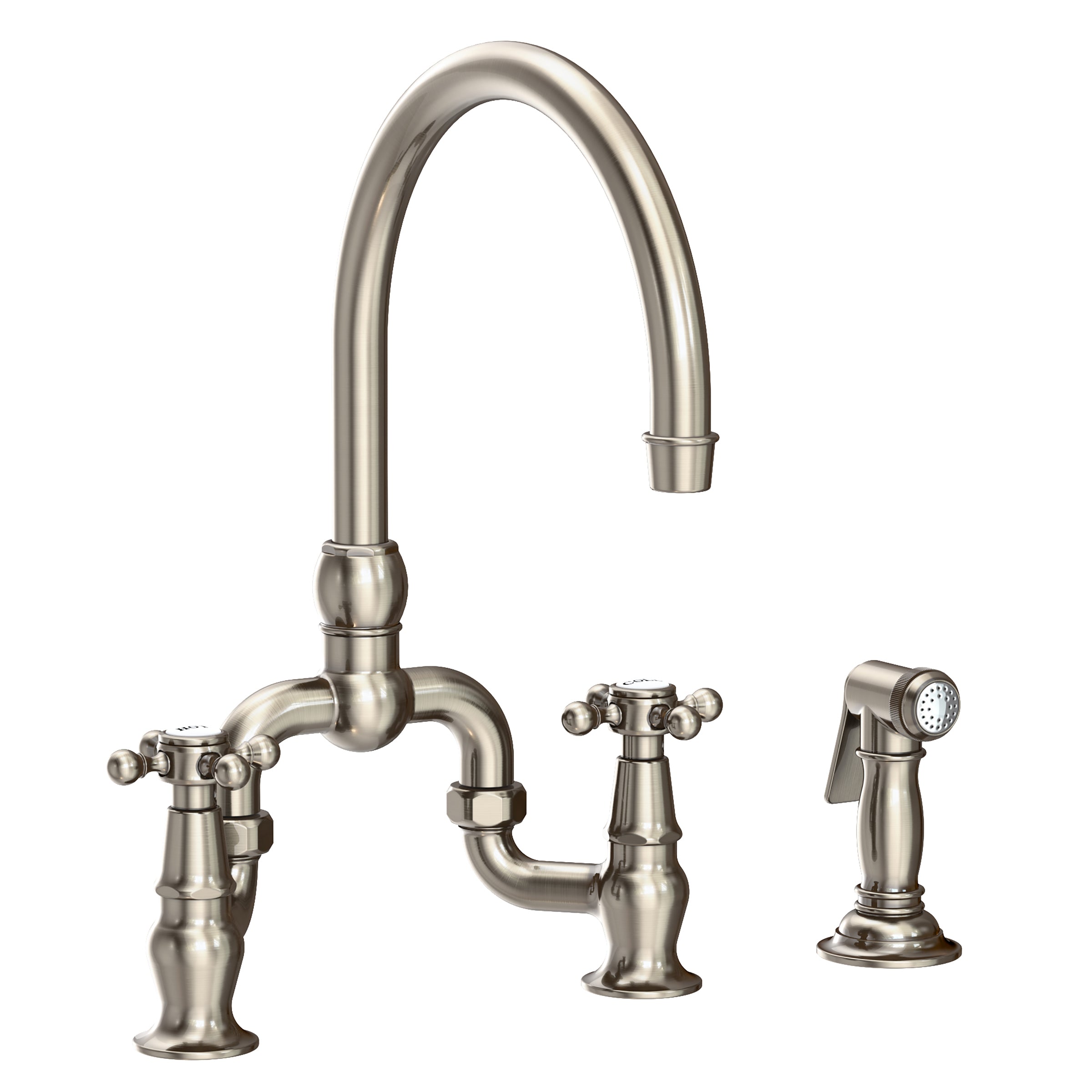 Newport Brass Chesterfield Kitchen Bridge Faucet with Side Spray
