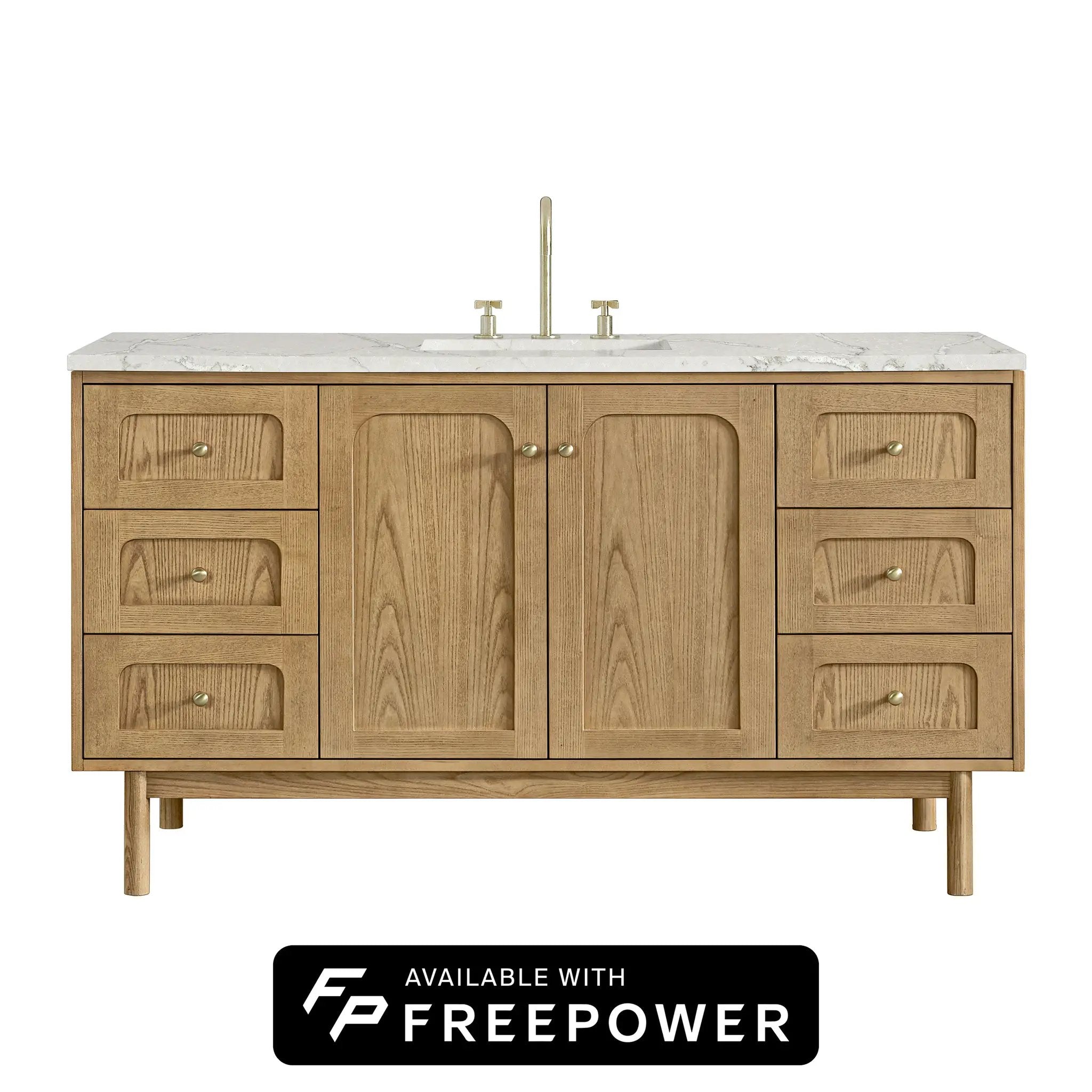 James Martin Laurent 60" Single Vanity Set - Light Natural Oak by James Martin Vanities
