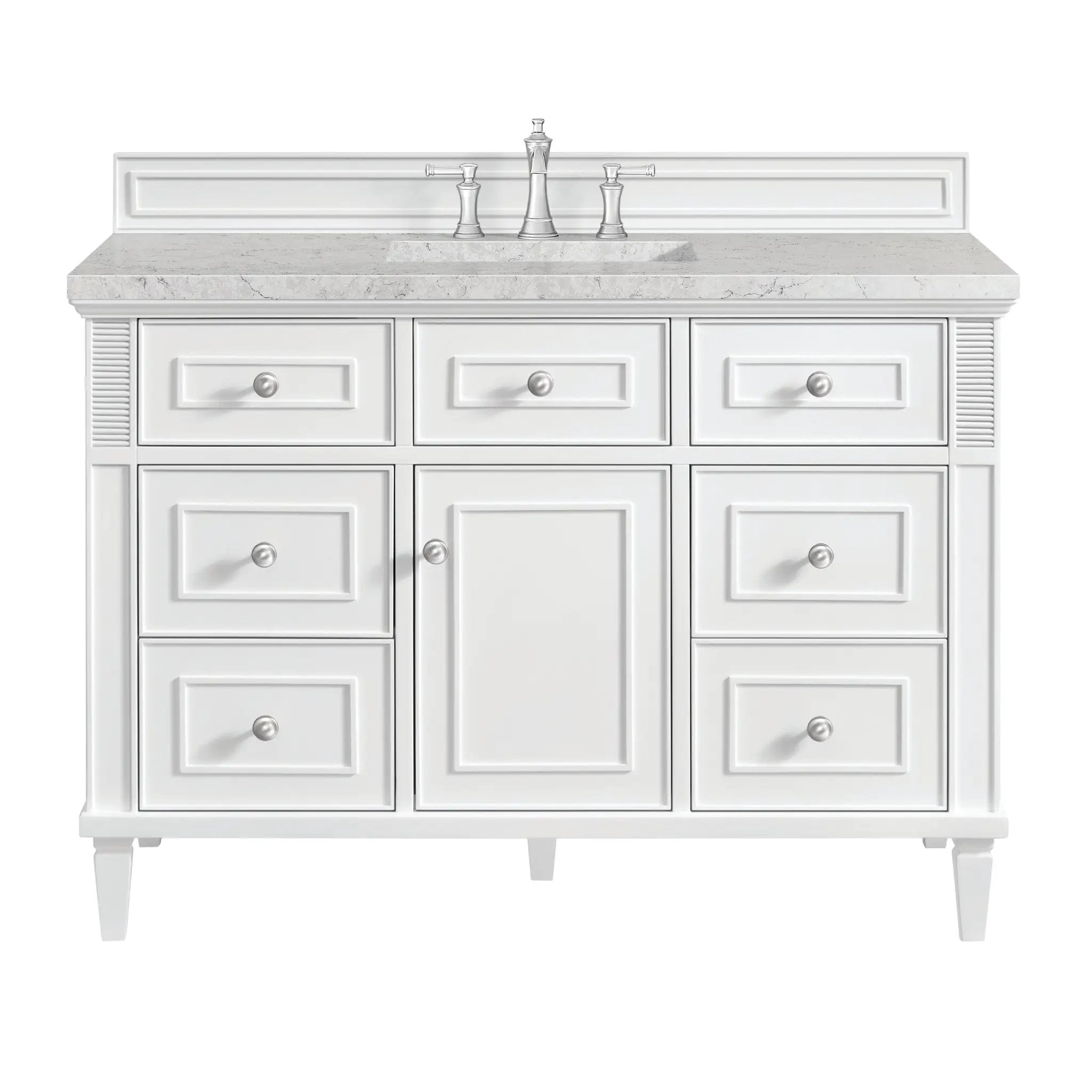 James Martin Lorelai 48" Single Vanity Set - Bright White by James Martin Vanities