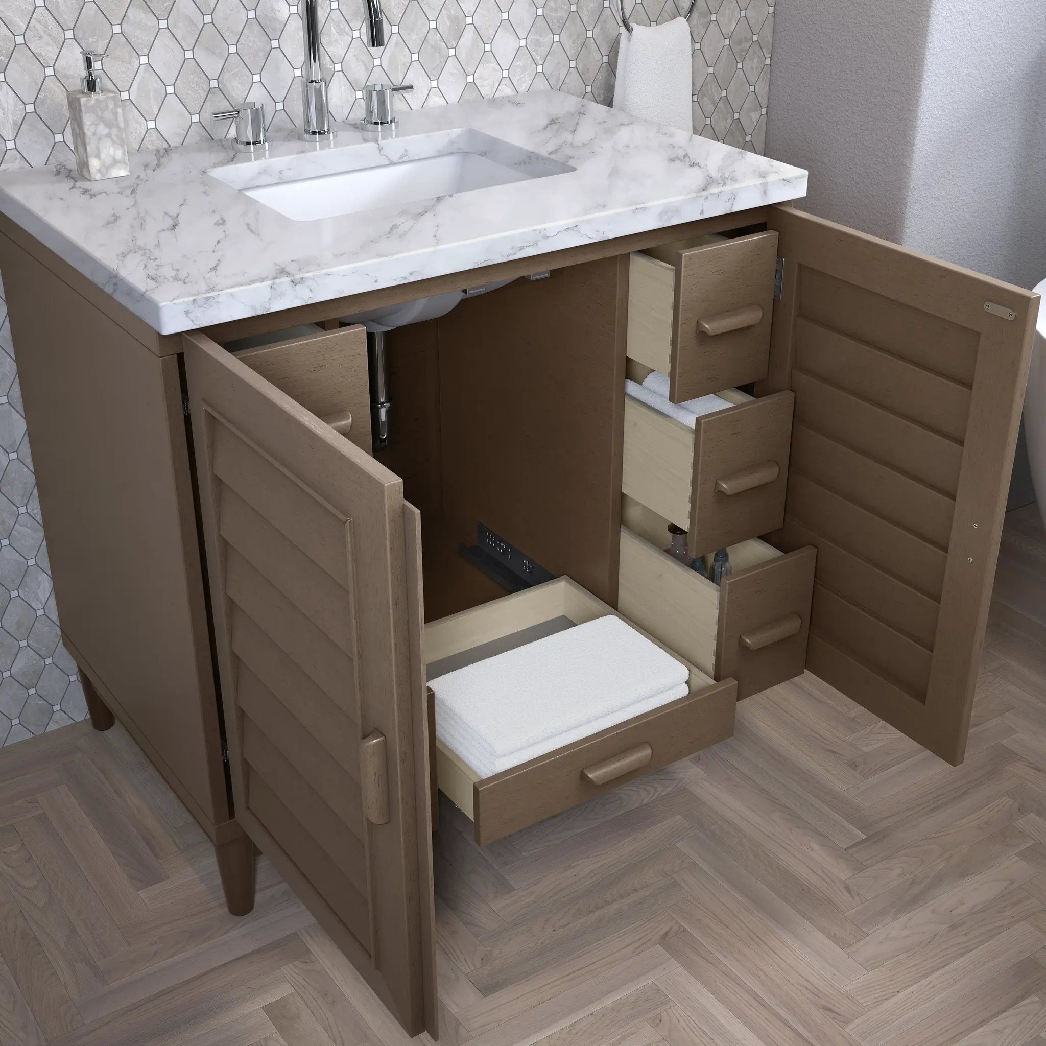 whitewashed walnut vanity
