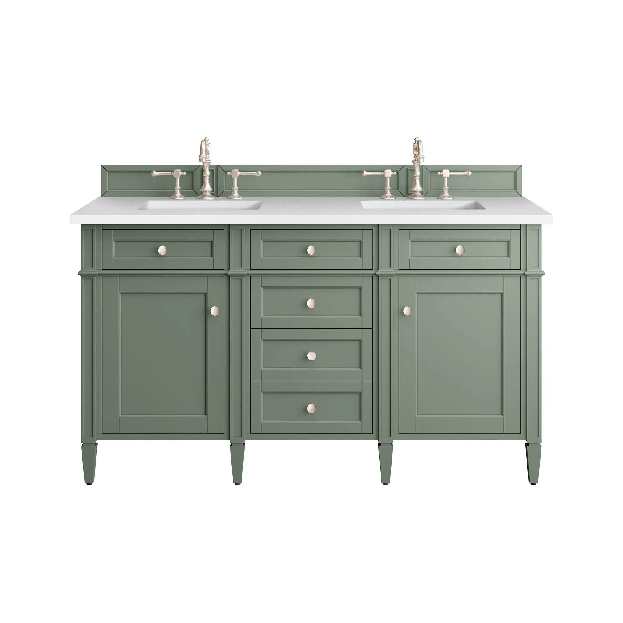 James Martin Brittany 60" Double Vanity Set - Smokey Celadon by James Martin Vanities