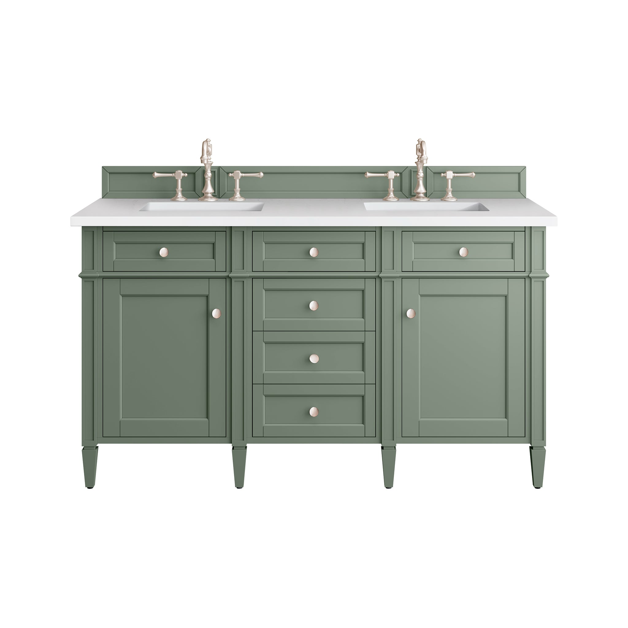James Martin Vanities Brittany 60" Double Vanity - Smokey Celadon
