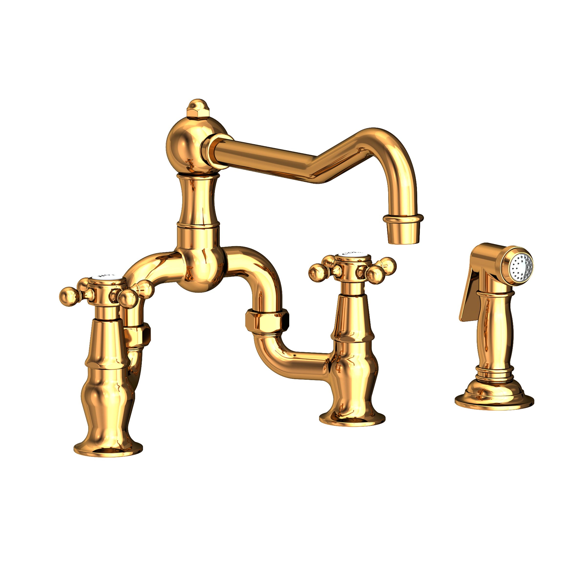 Newport Brass Chesterfield Kitchen Bridge Faucet with Side Spray
