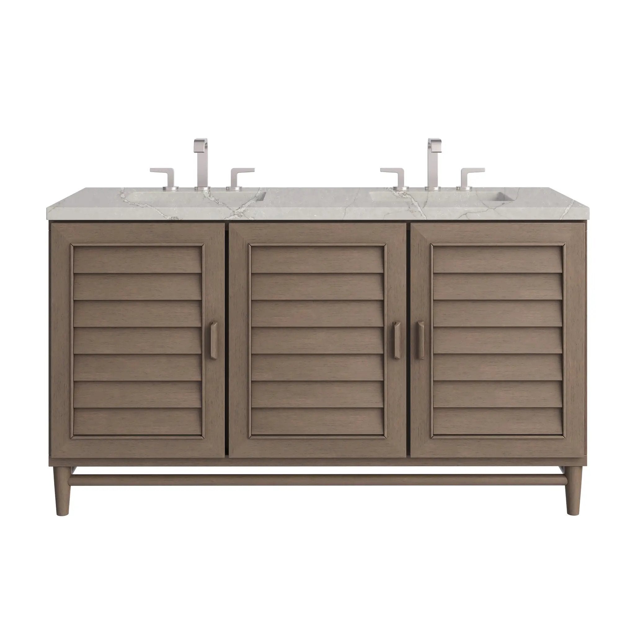 James Martin Portland 60" Double Vanity Set - Whitewashed Walnut by James Martin Vanities