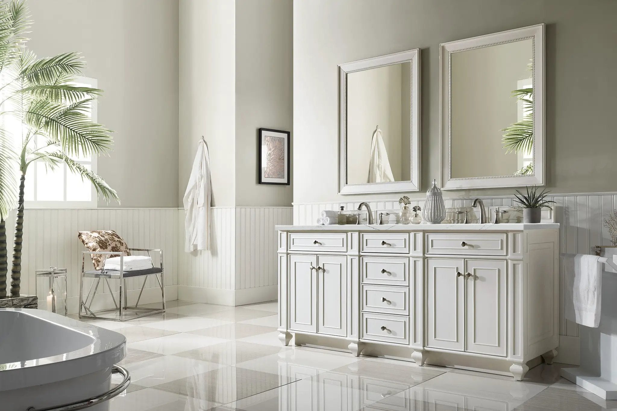 bright white vanity