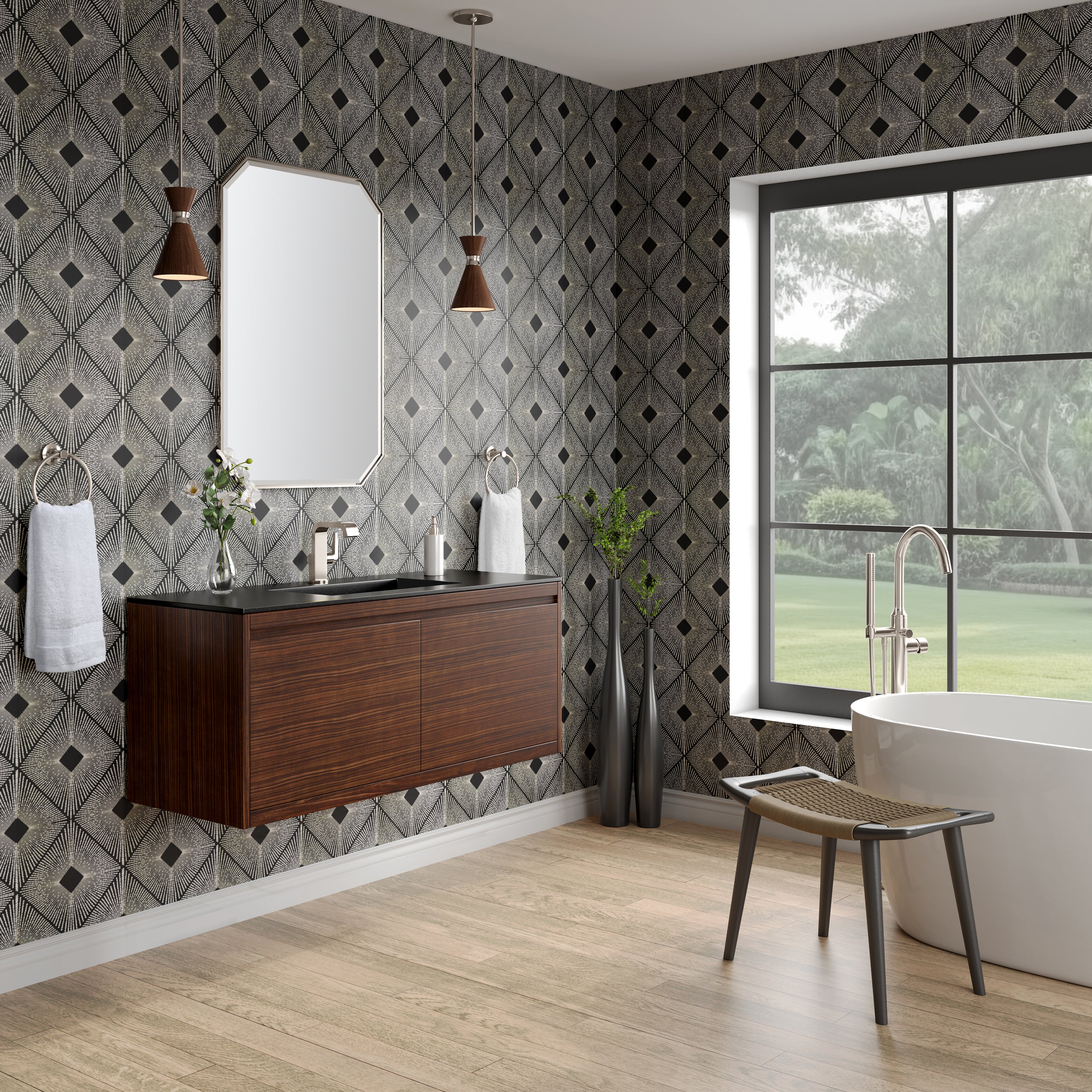 charcoal black composite stone top vanity